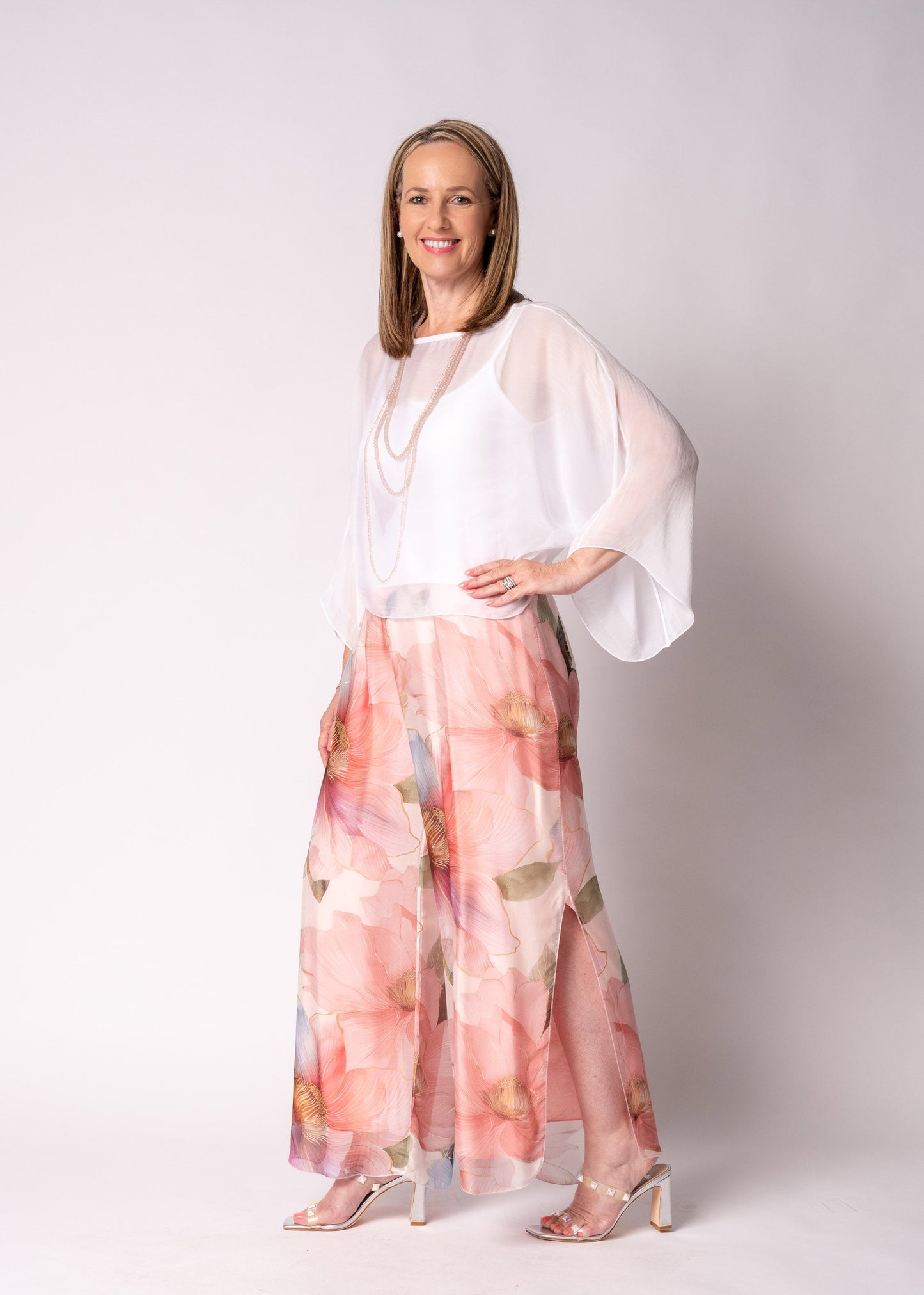 Kaidi Silk Top in White