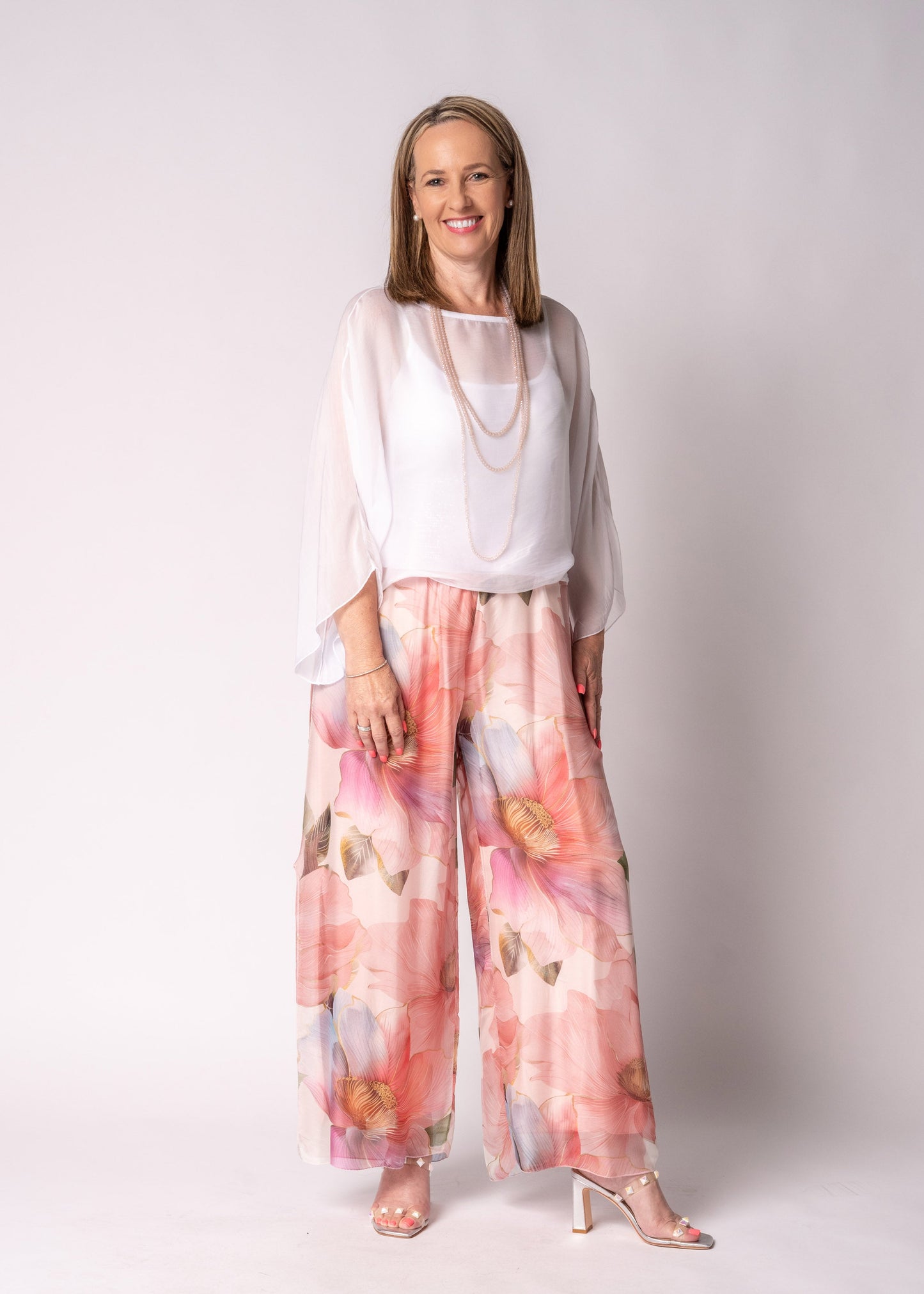 Honor Silk Pants in Blush
