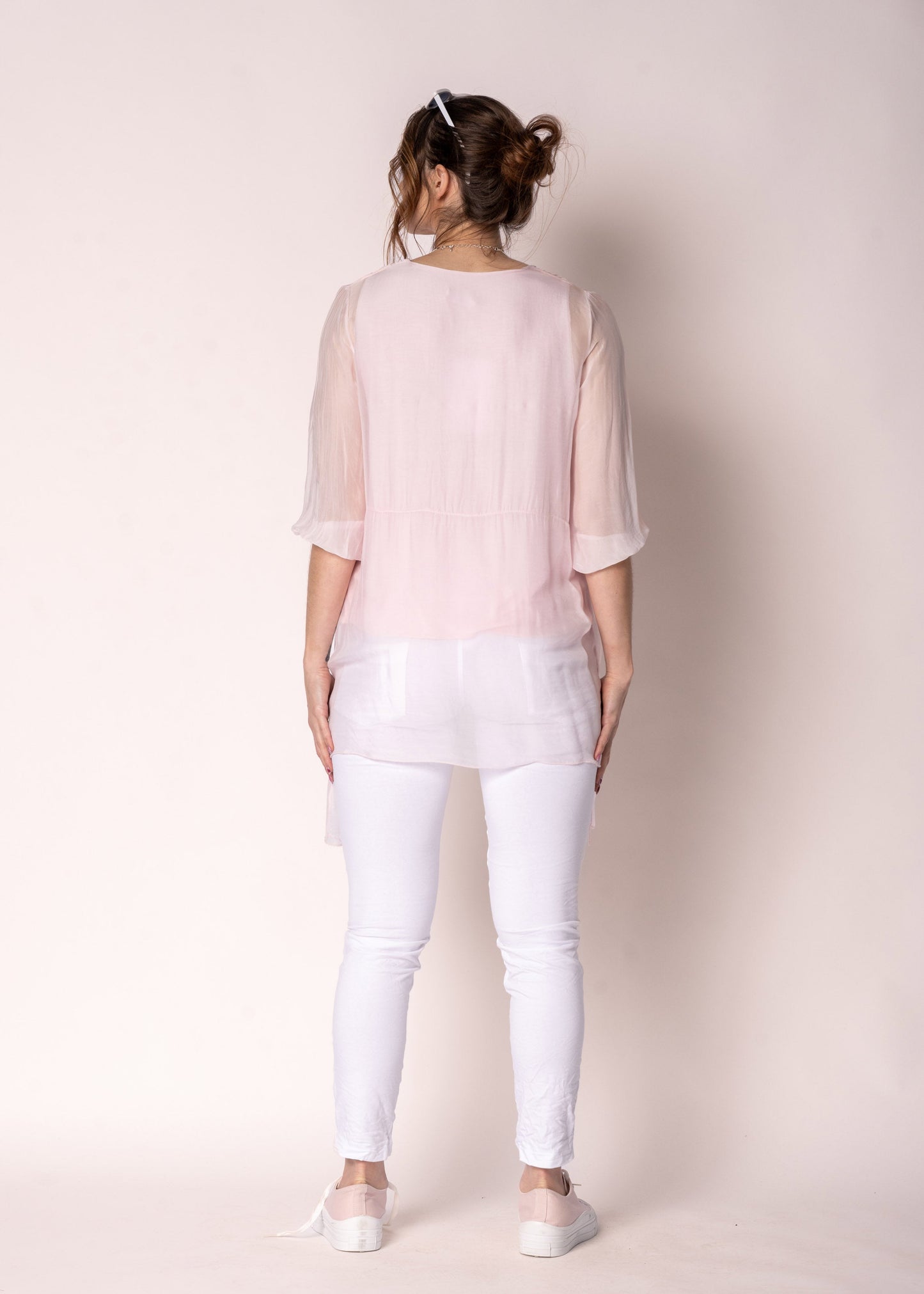 Floren Silk Top in Modena Pink