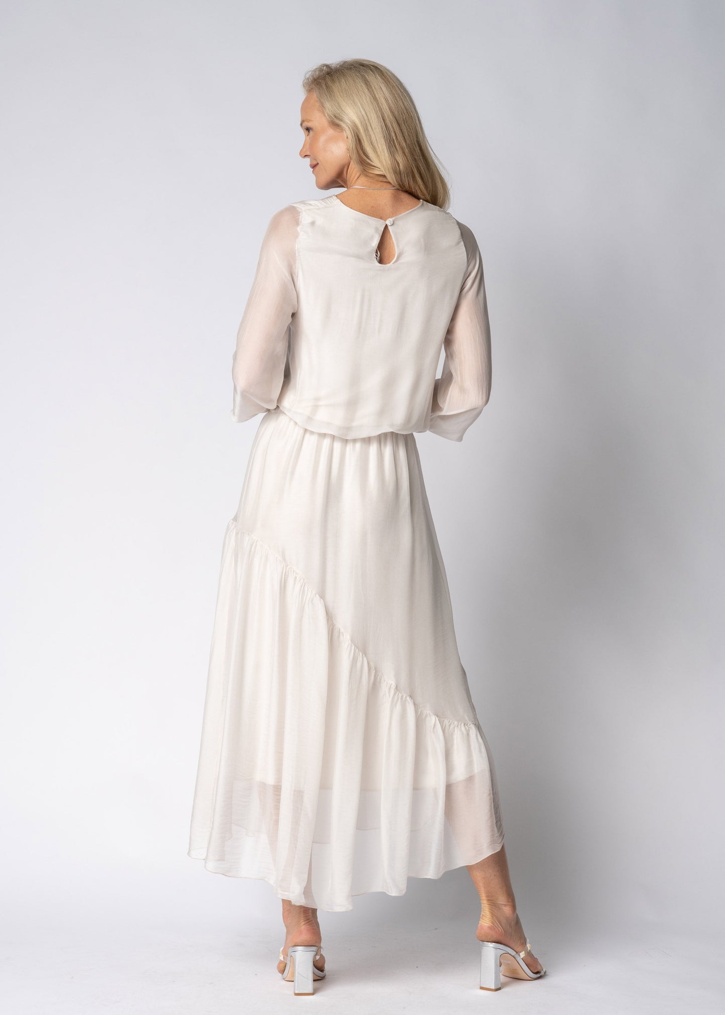 Nerissa Silk Dress in Latte