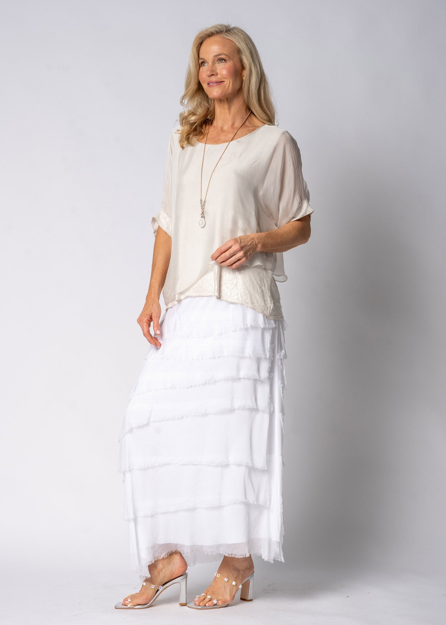 Danika Silk Top in Latte