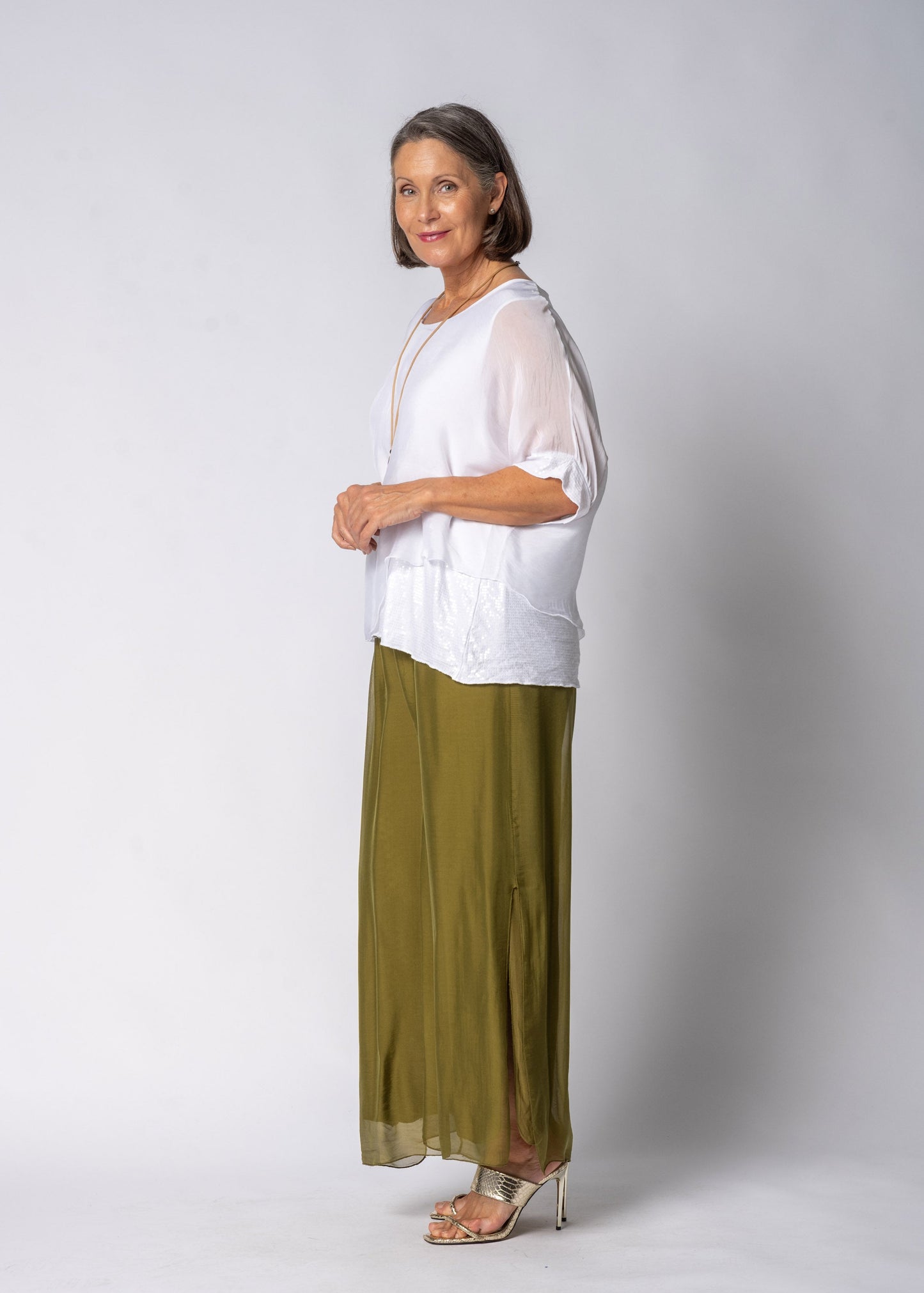Danika Silk Top in White