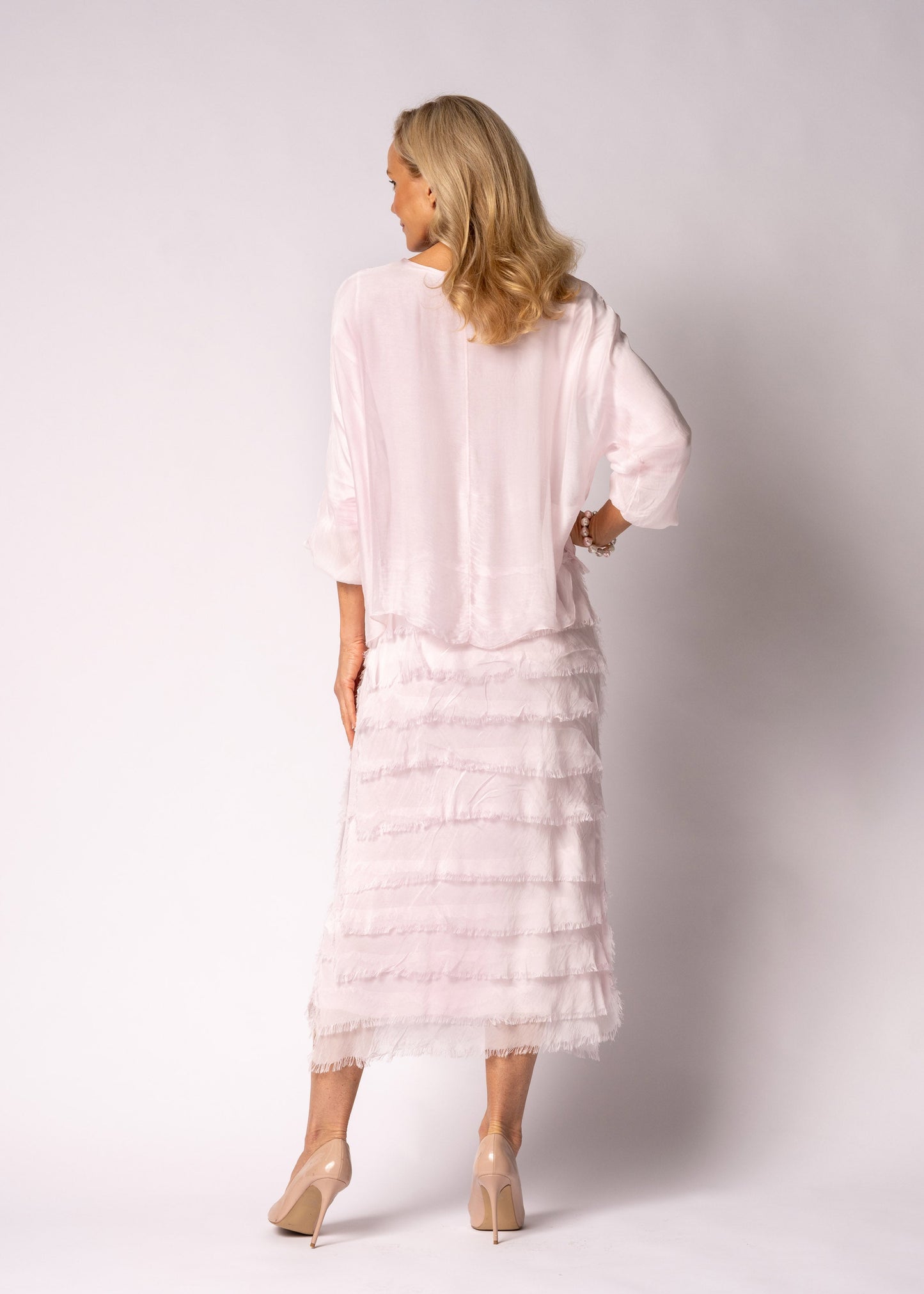 Odette Silk Dress in Modena Pink