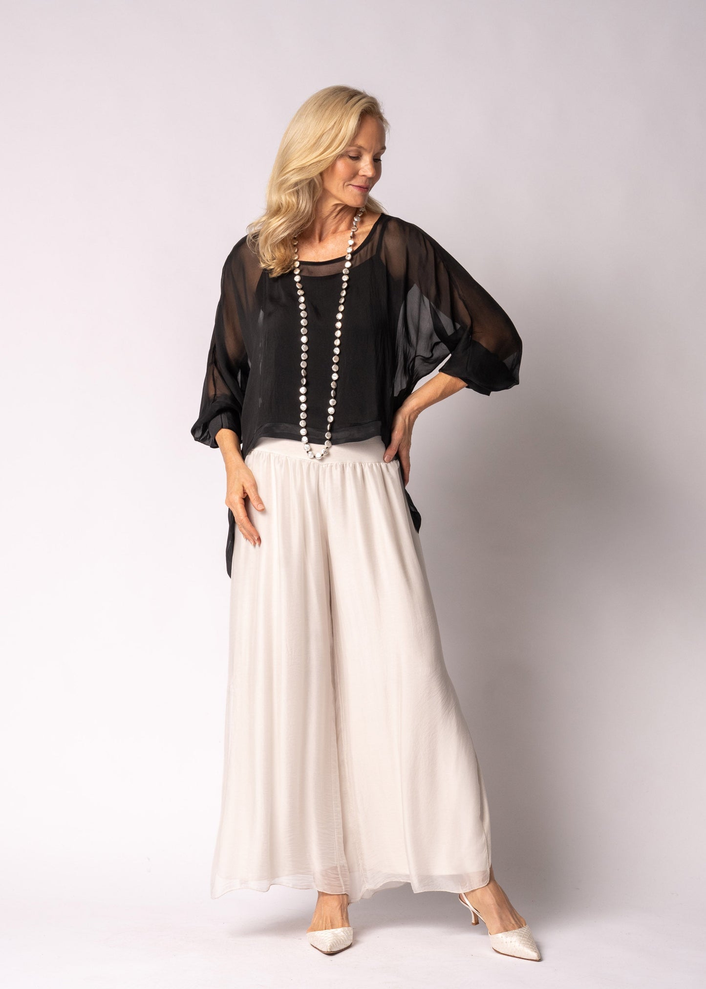 Maribella Silk Top in Onyx
