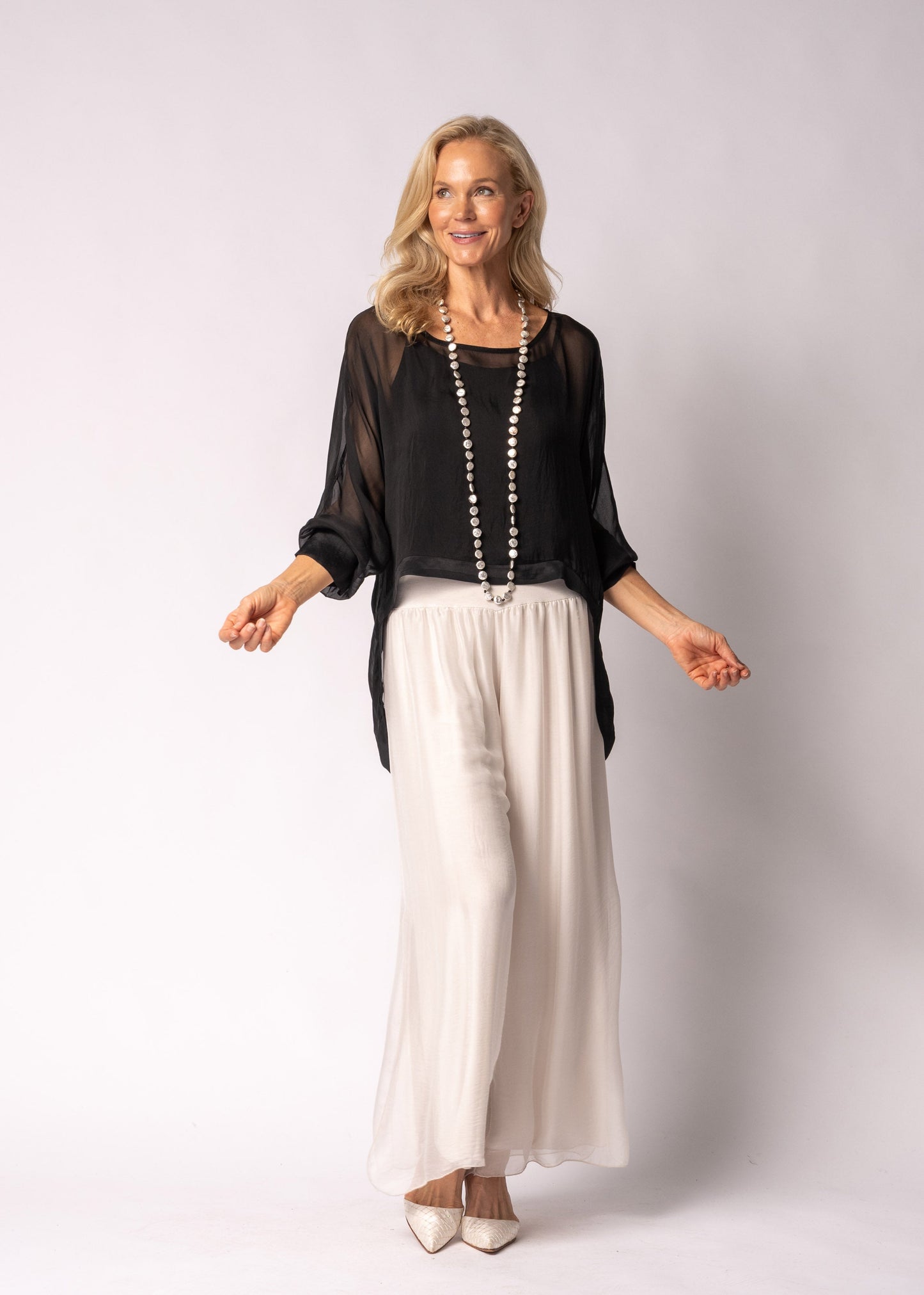 Maribella Silk Top in Onyx