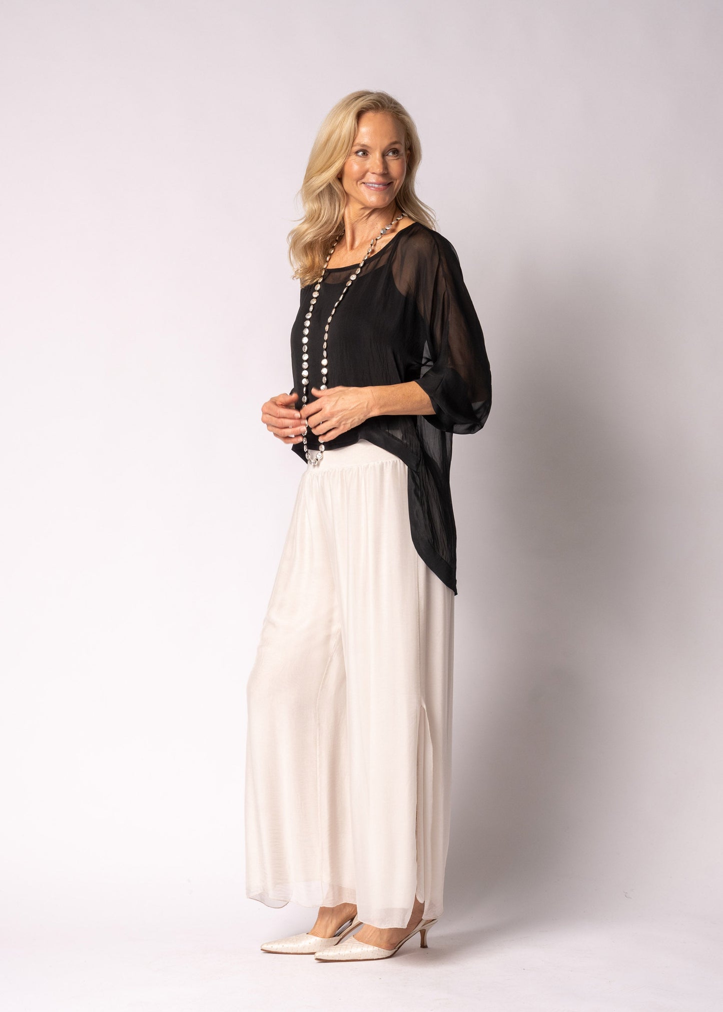 Maribella Silk Top in Onyx