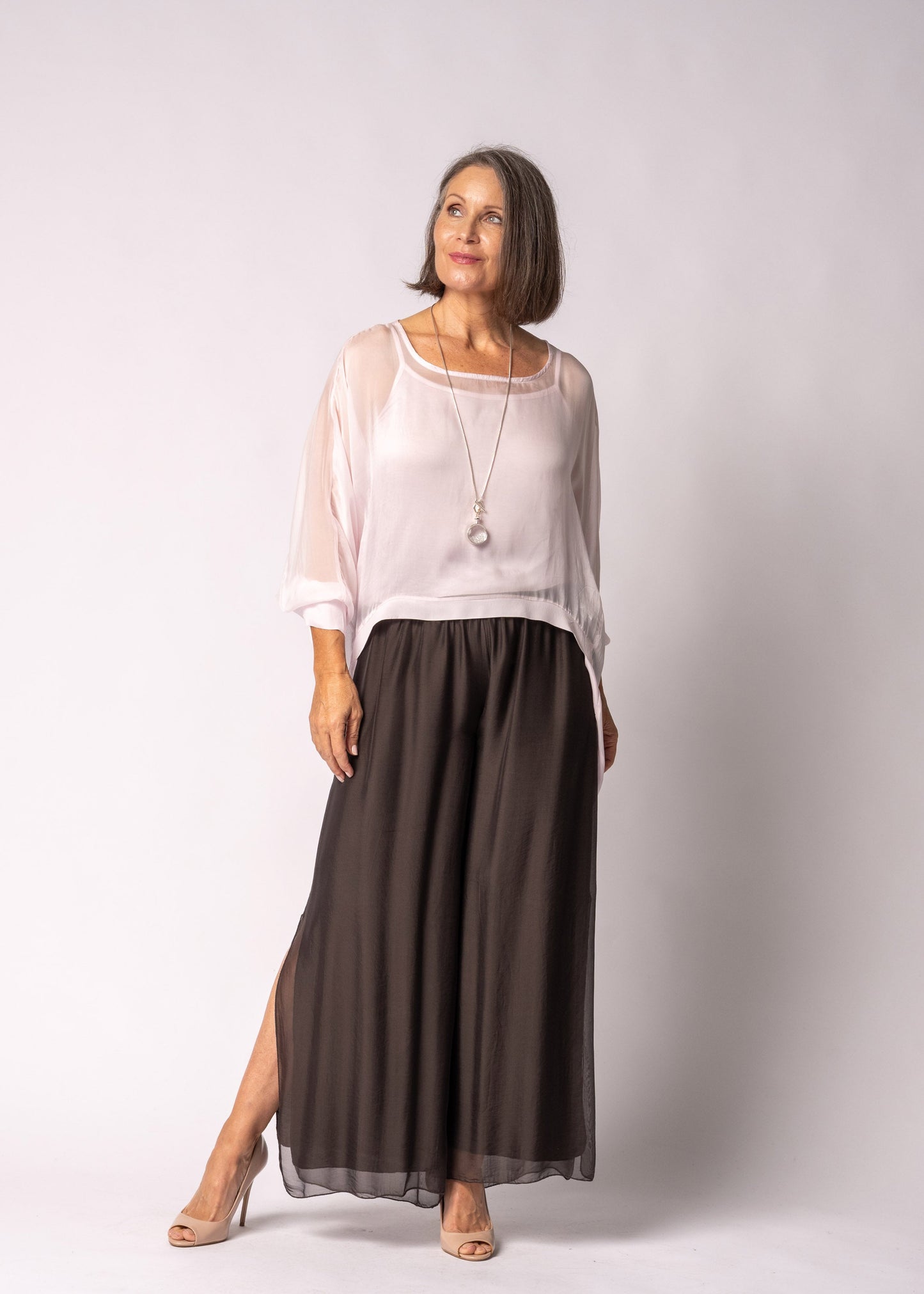 Maribella Silk Top in Modena Pink
