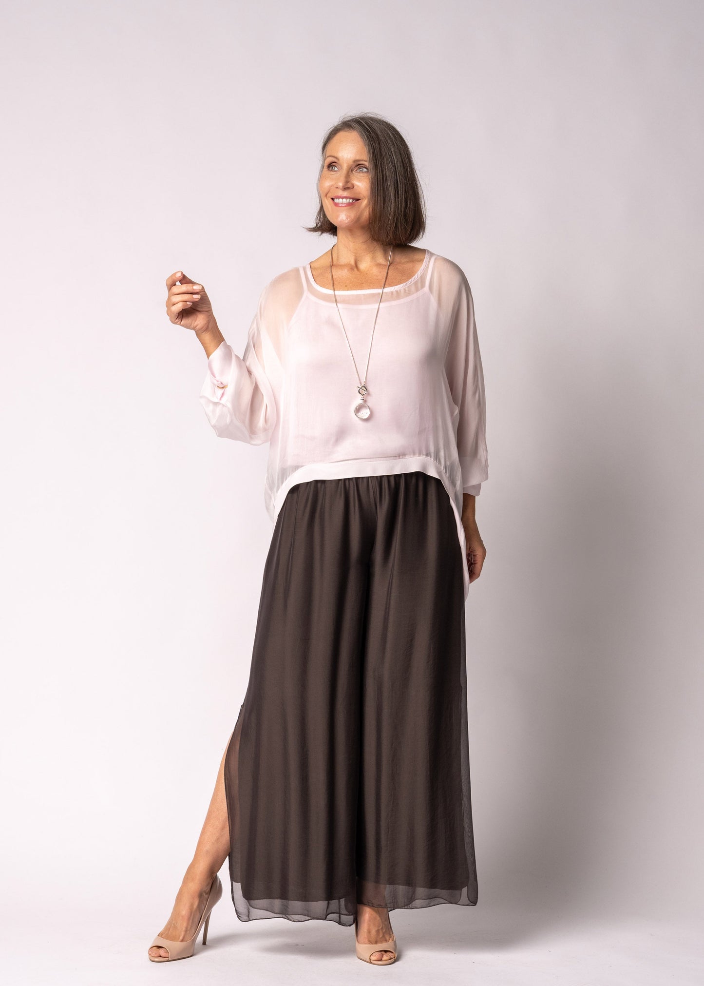 Maribella Silk Top in Modena Pink