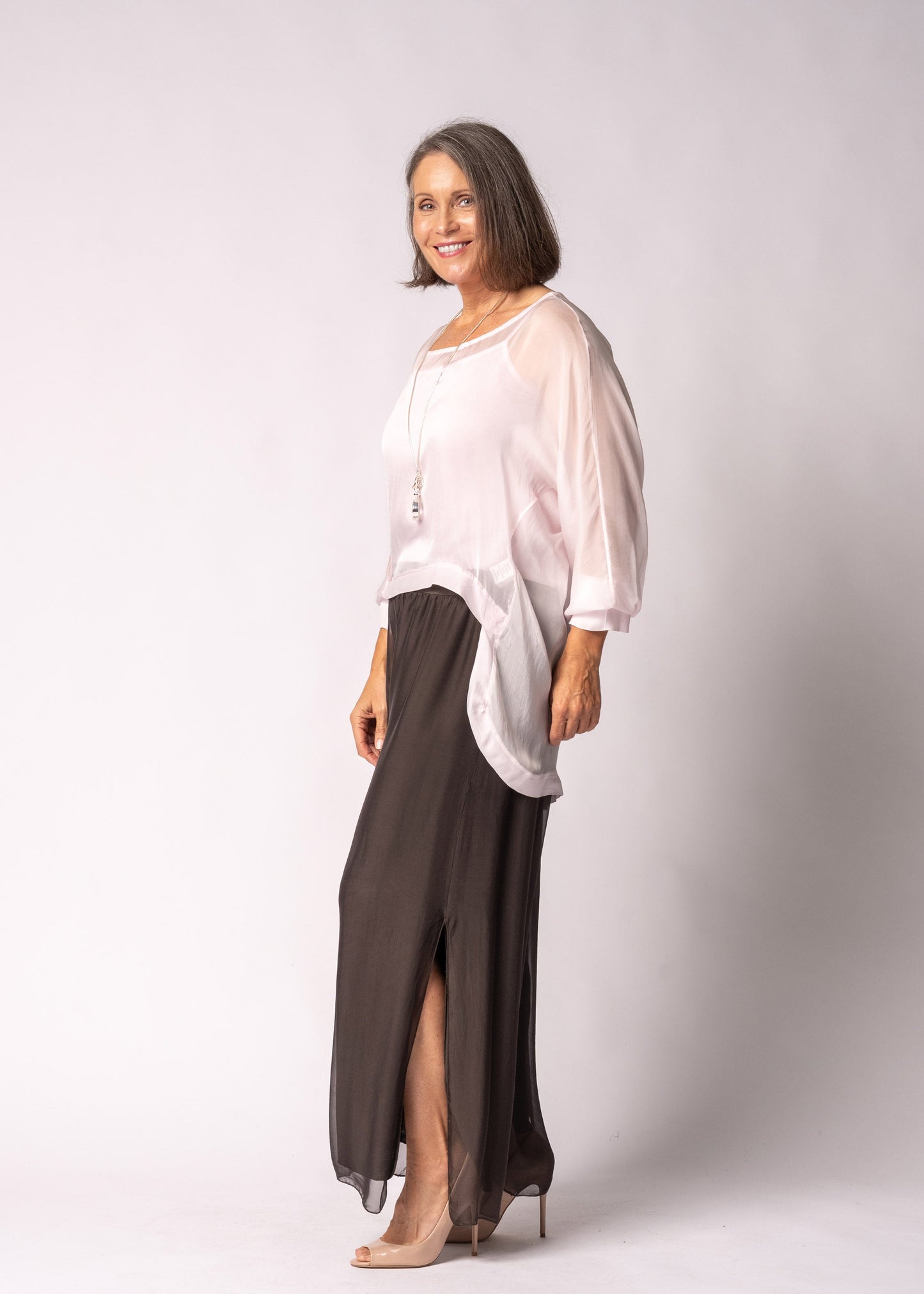 Maribella Silk Top in Modena Pink