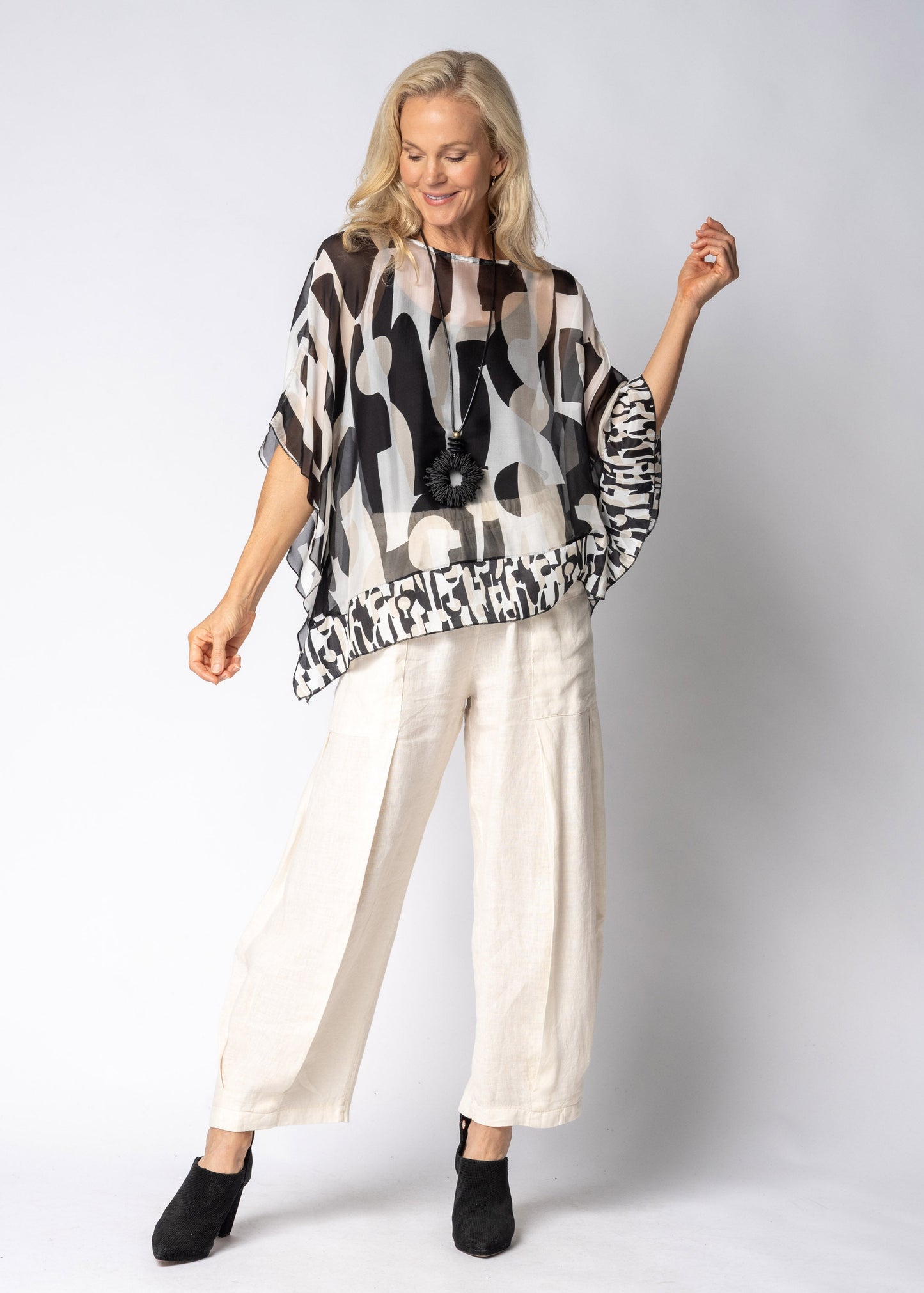 Lyris Silk Top in Onyx