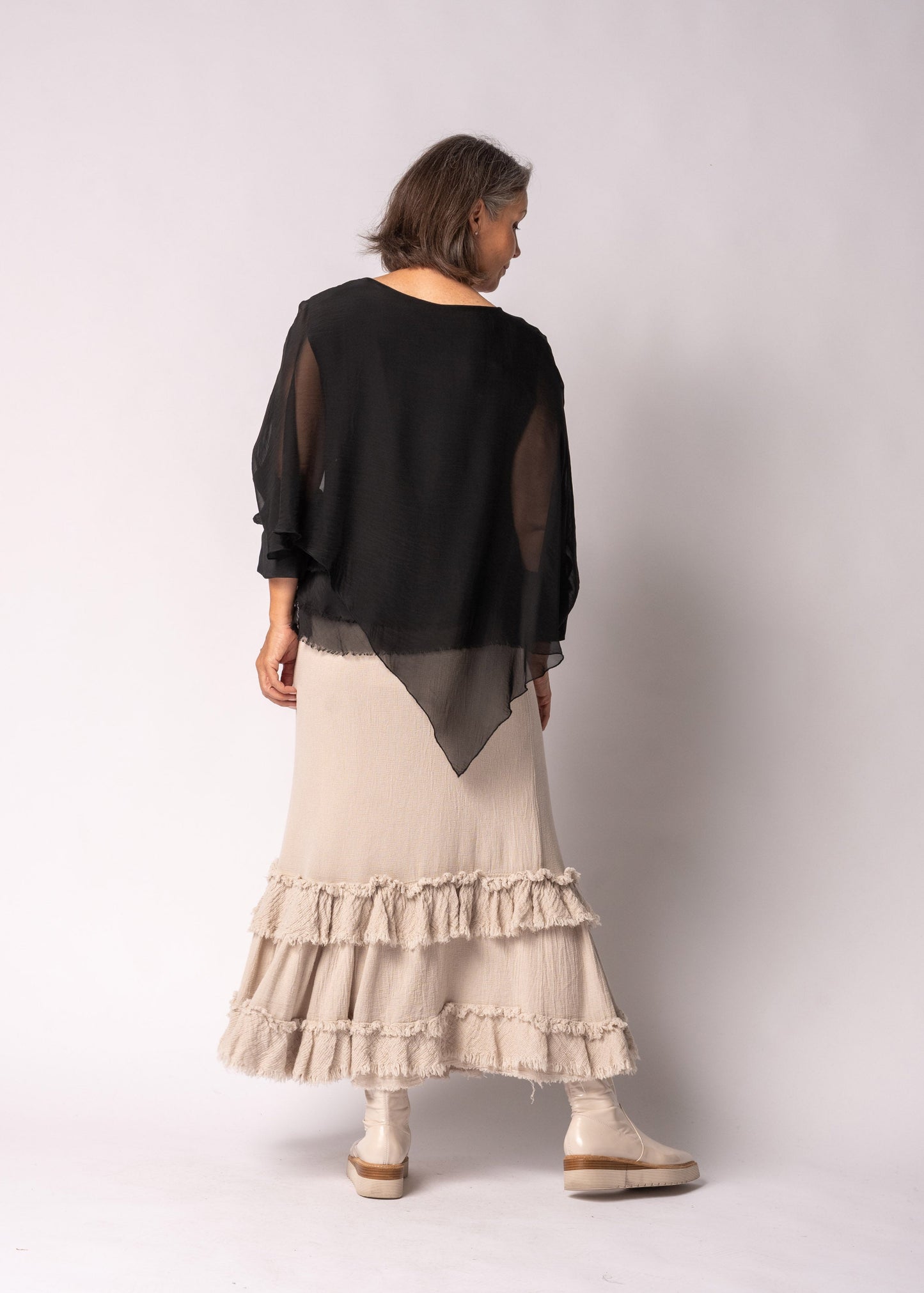 Keliana Silk Top in Onyx