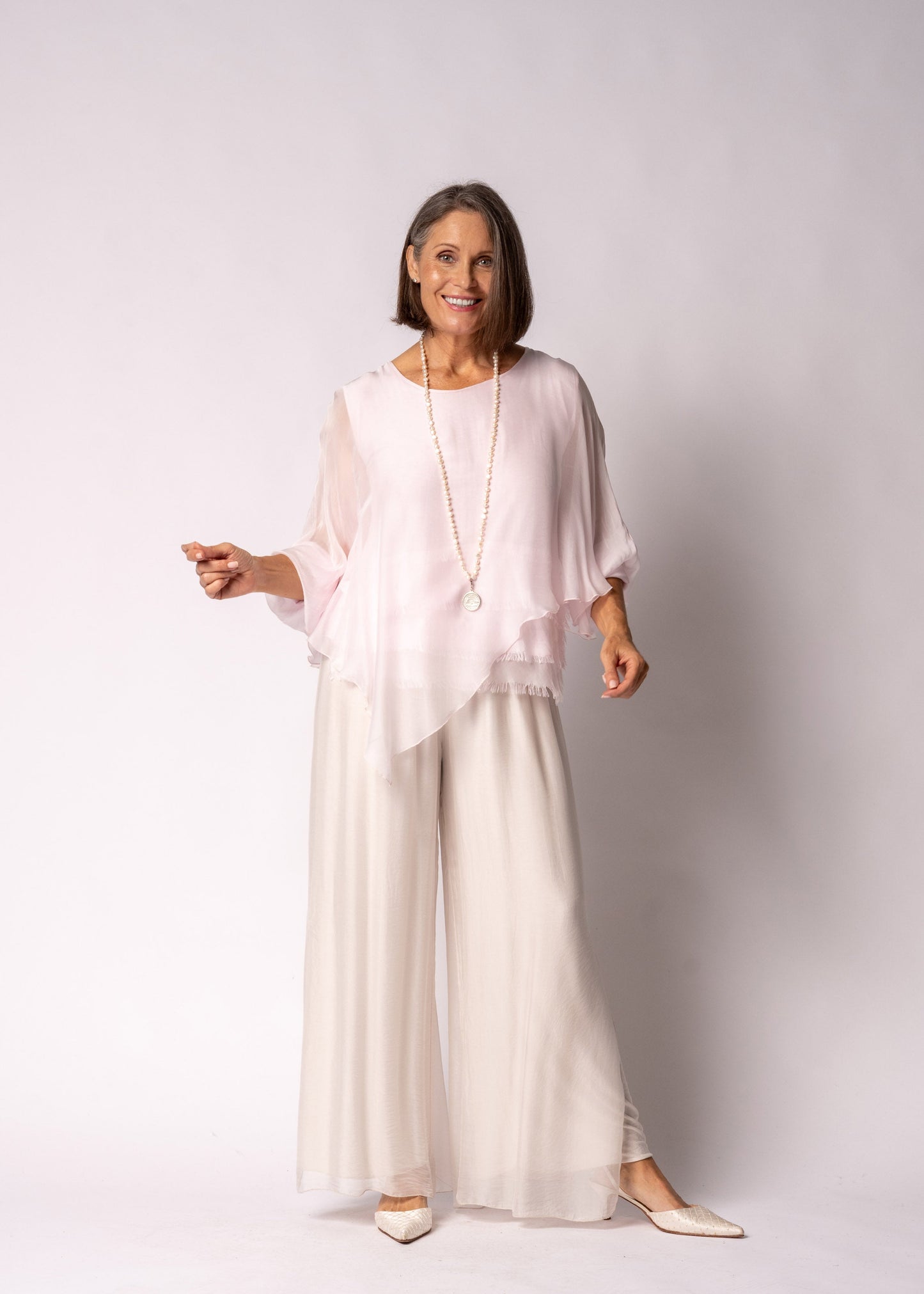 Keliana Silk Top in Modena Pink