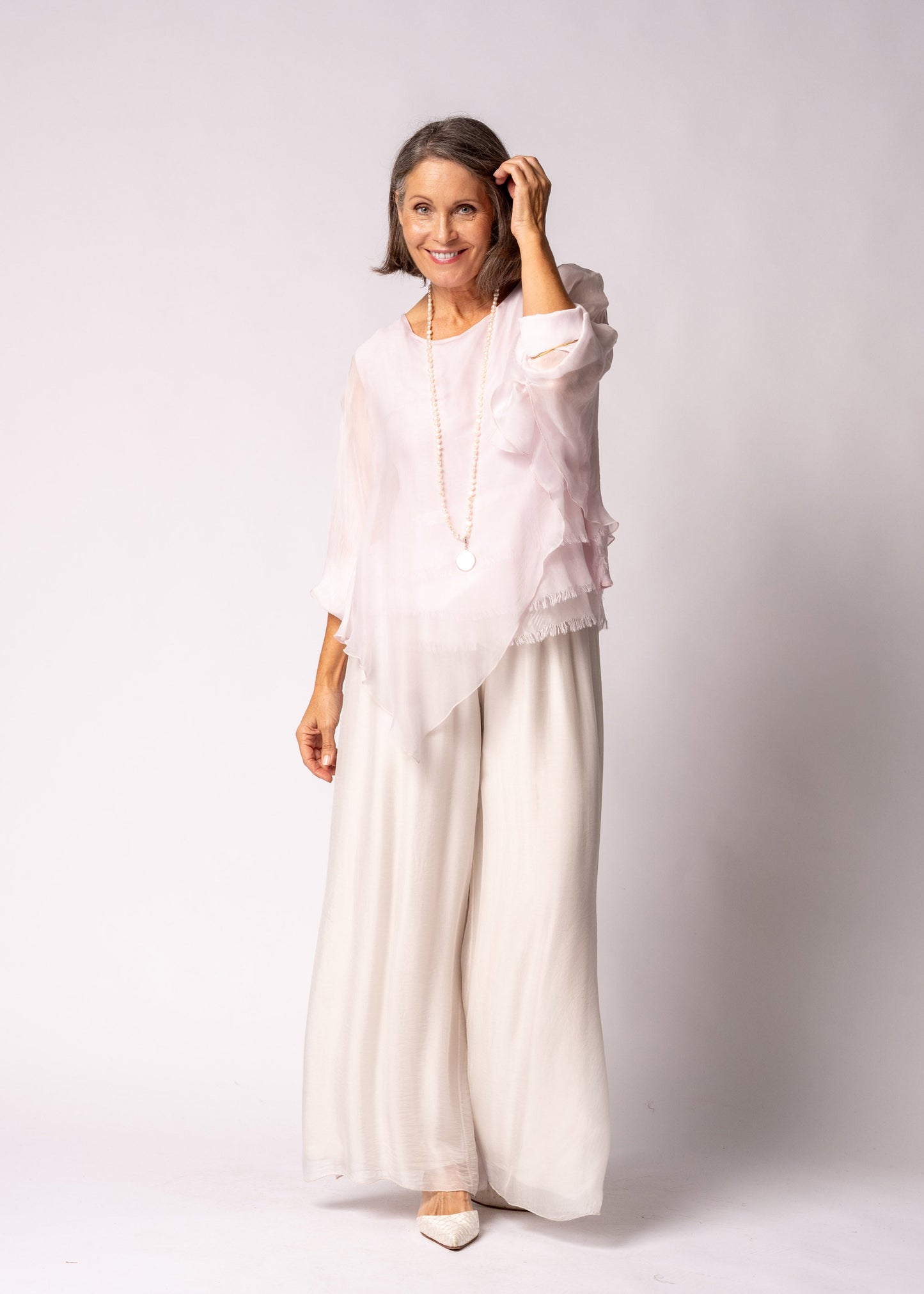 Keliana Silk Top in Modena Pink
