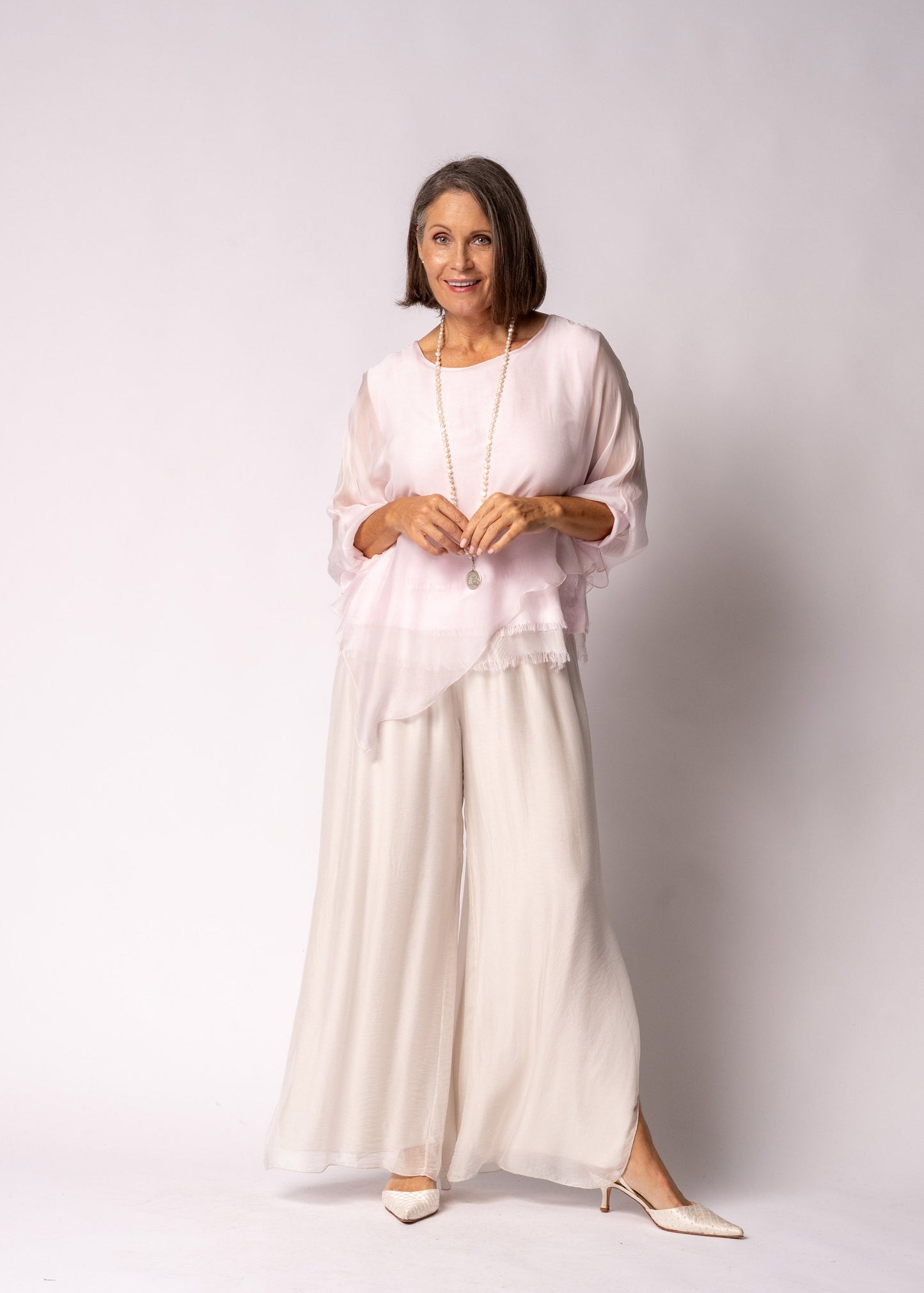 Keliana Silk Top in Modena Pink