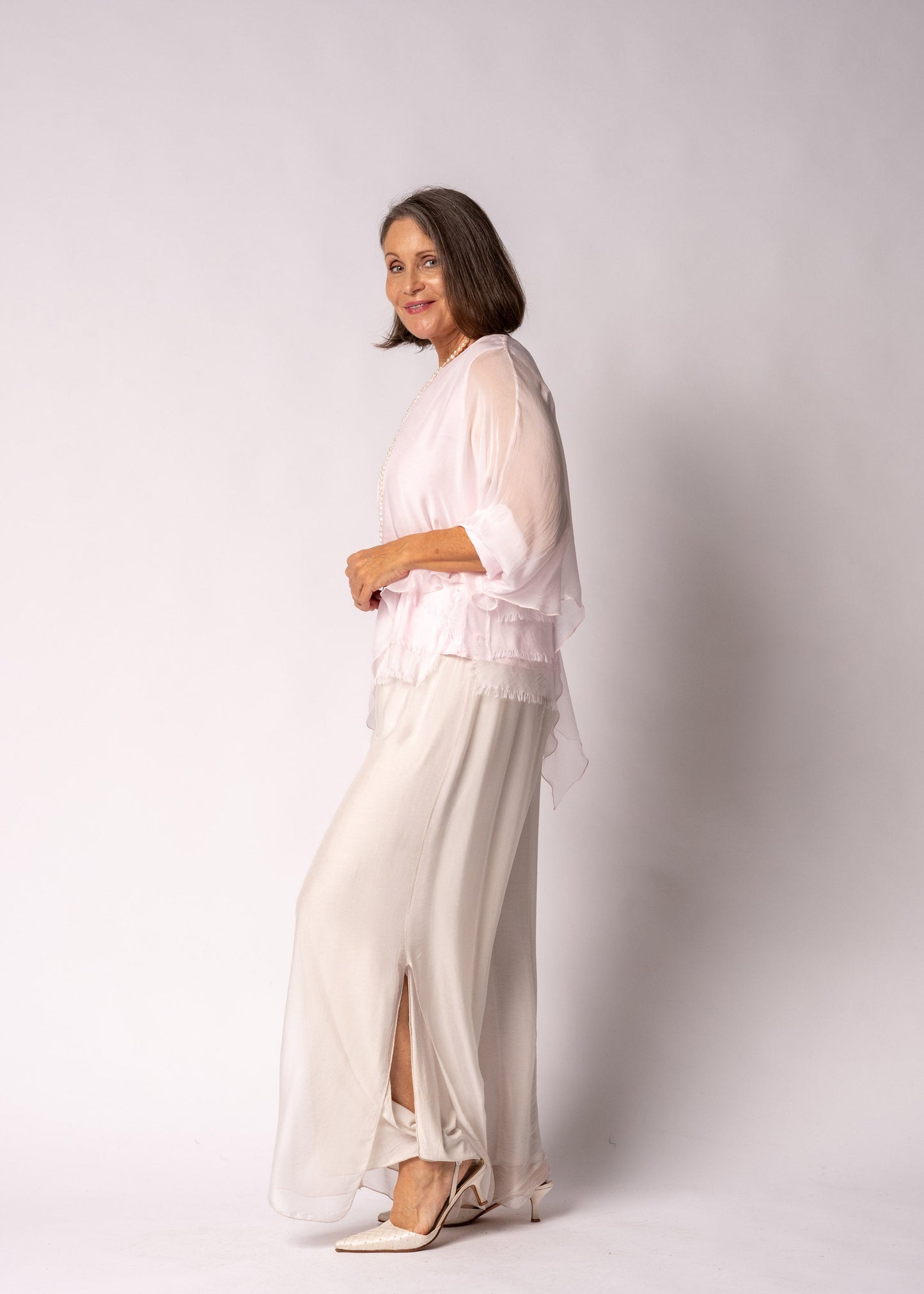 Keliana Silk Top in Modena Pink