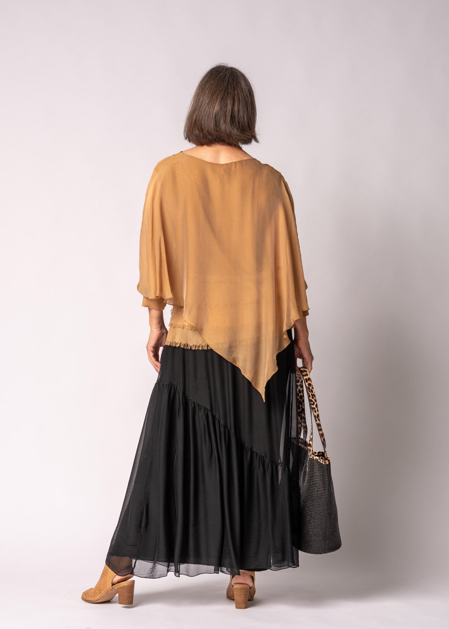 Keliana Silk Top in Sahara Sand