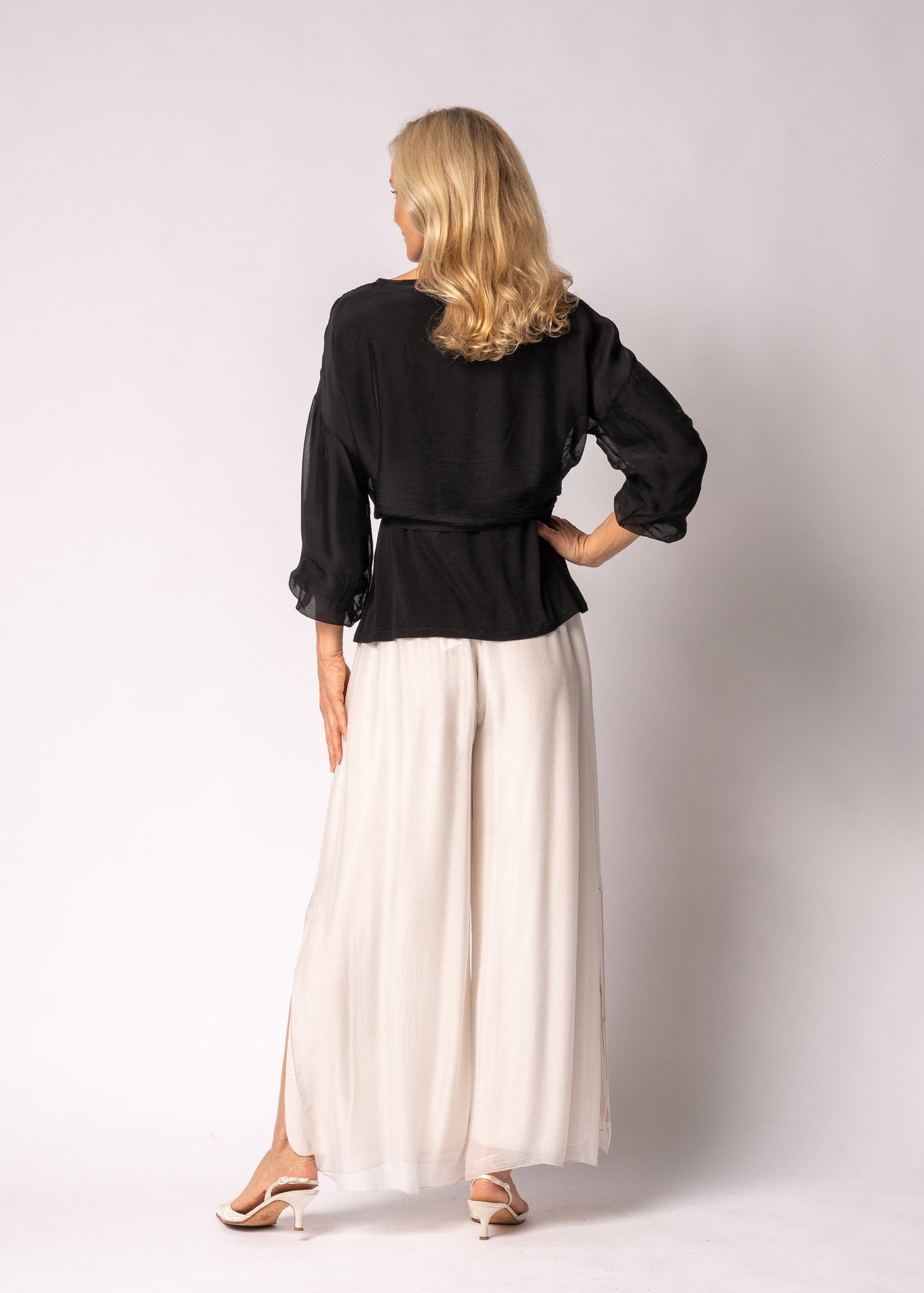 Elaya Silk Top in Onyx