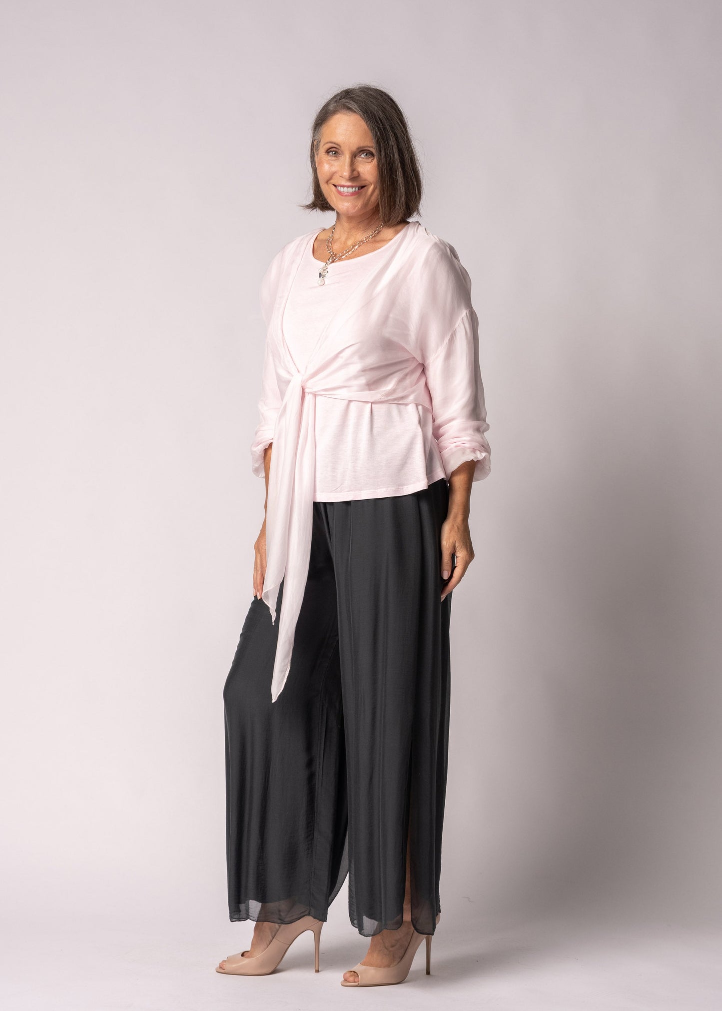 Elaya Silk Top in Modena Pink