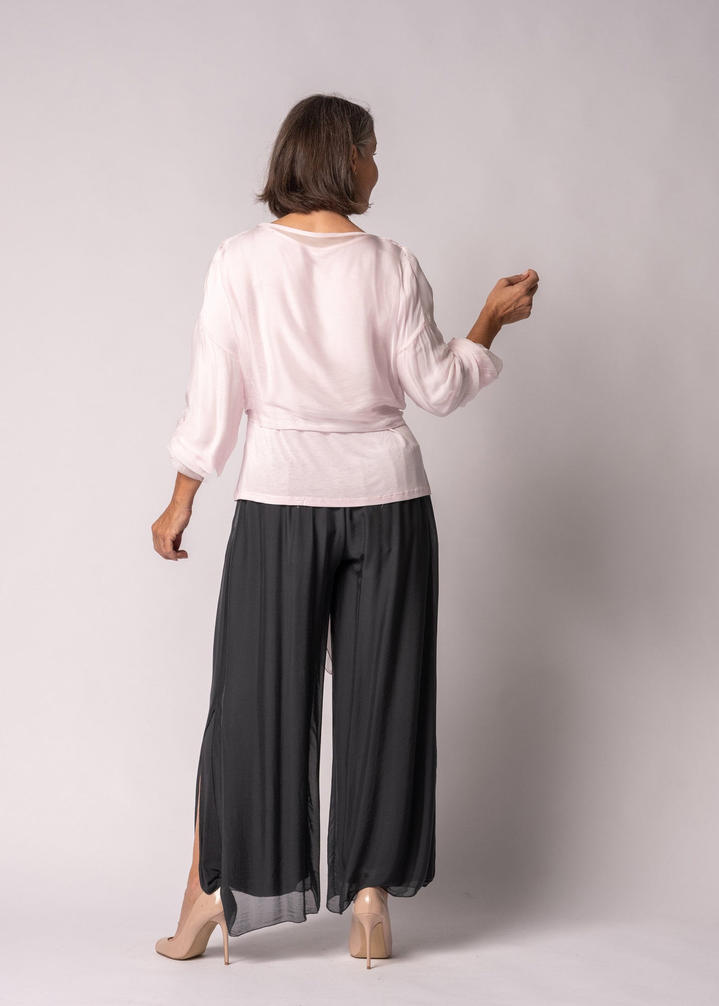 Elaya Silk Top in Modena Pink