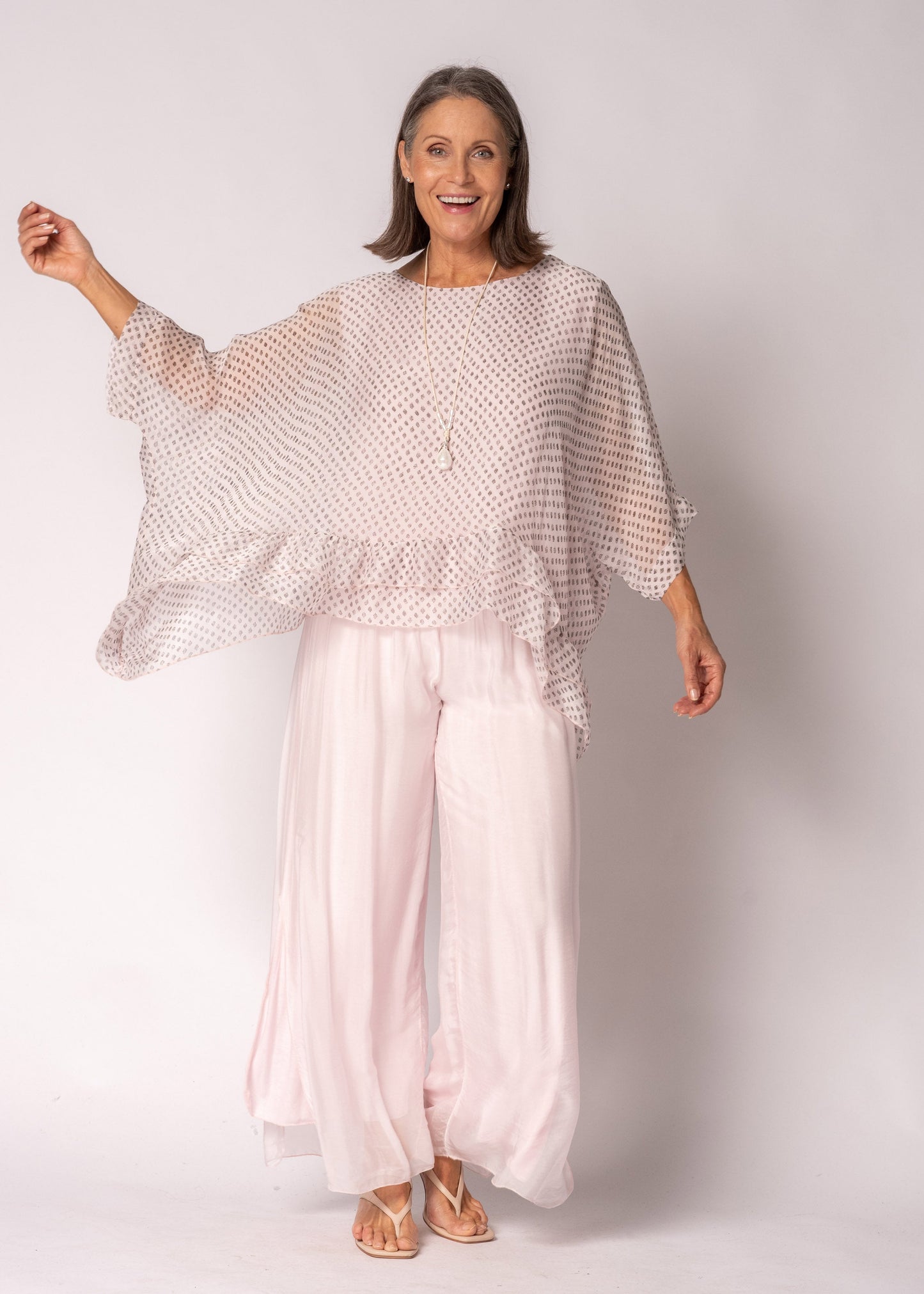 Amelina Silk Top in Modena Pink