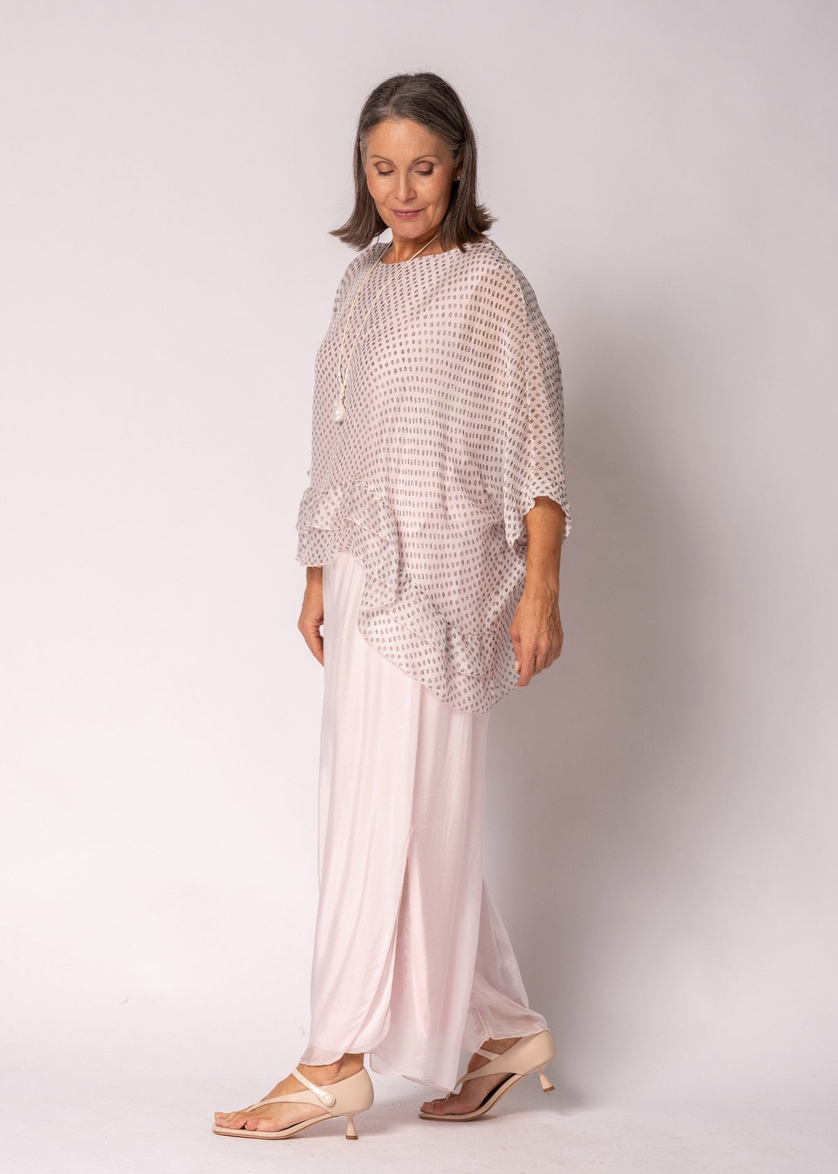 Amelina Silk Top in Modena Pink
