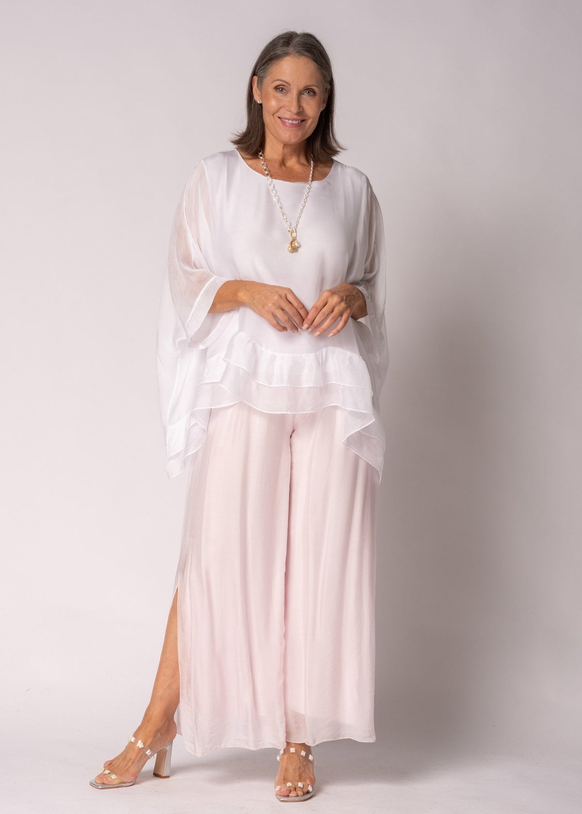 Amelina Silk Top in White