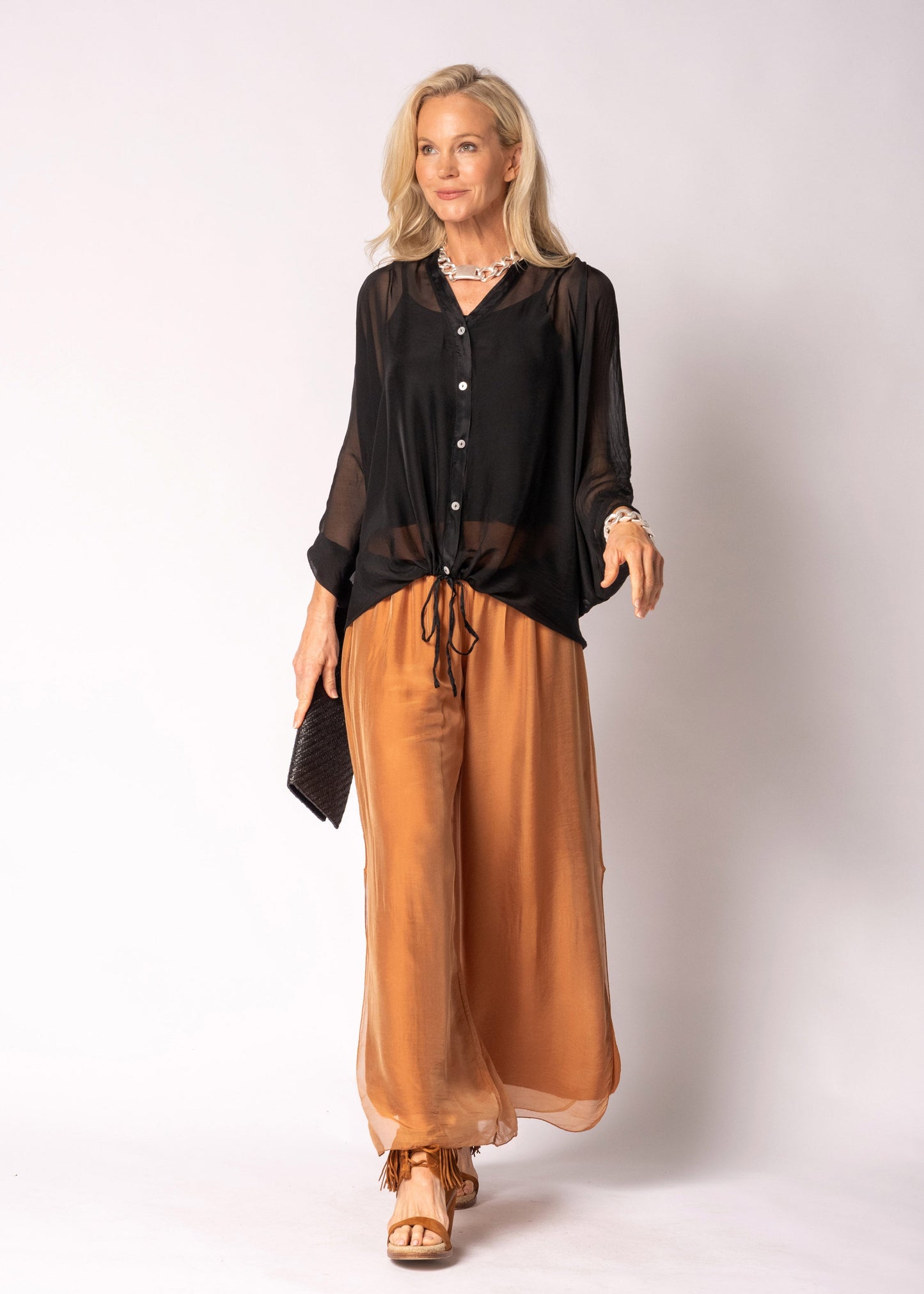Arlet Silk Top in Onyx