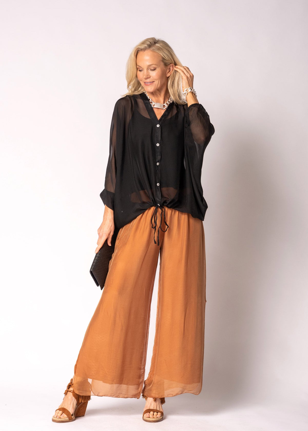Arlet Silk Top in Onyx