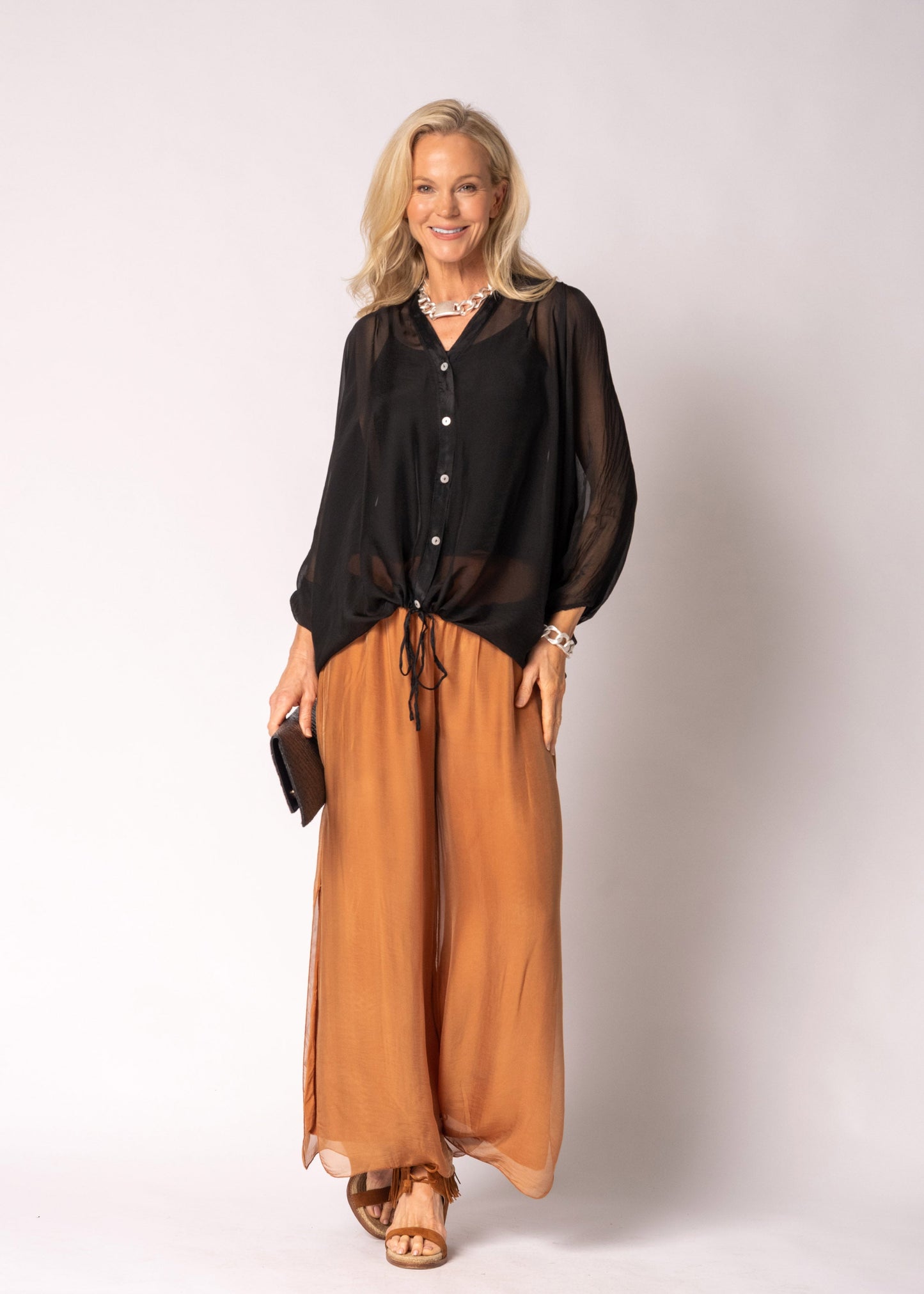 Arlet Silk Top in Onyx