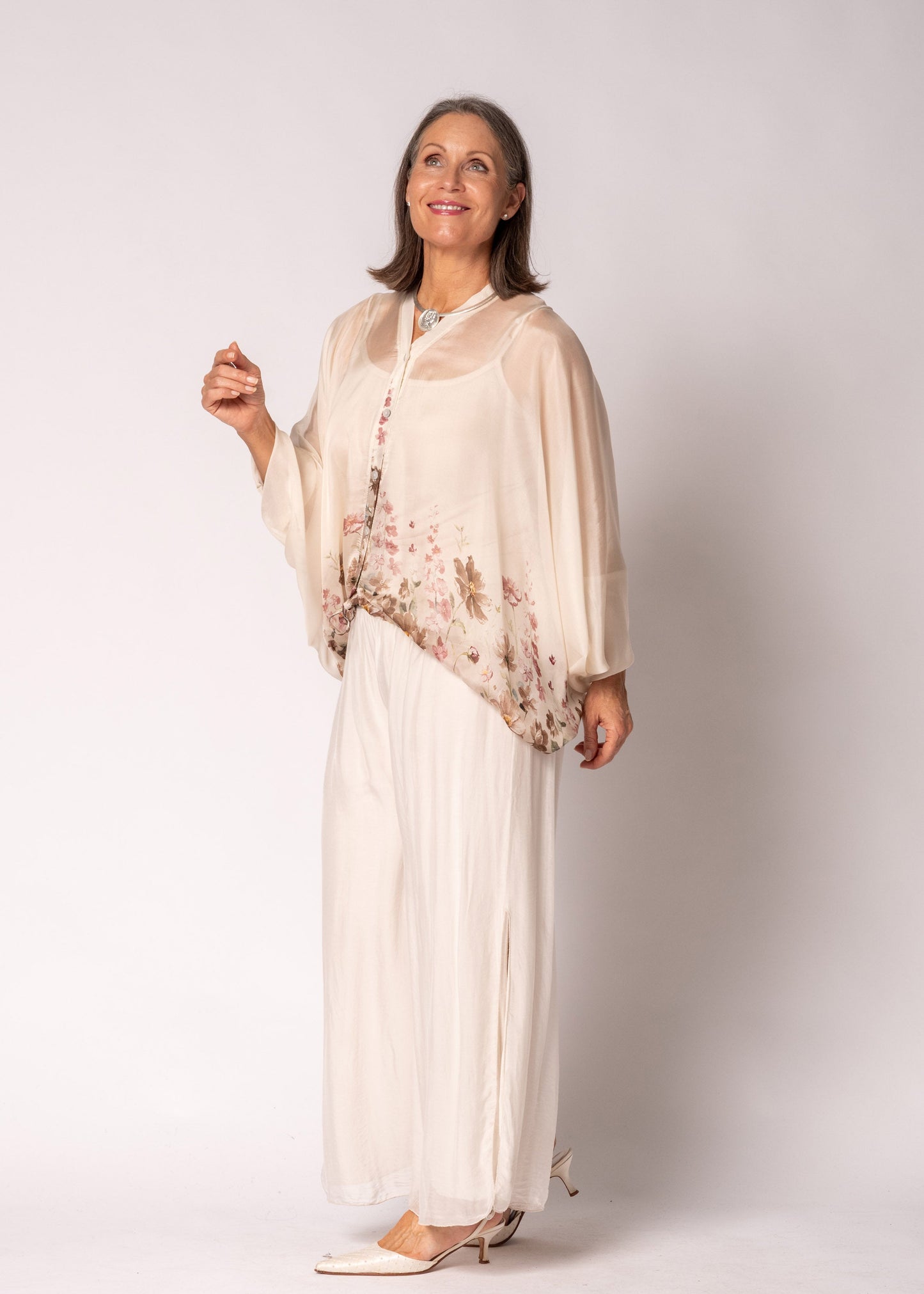Arlet Silk Top in Latte