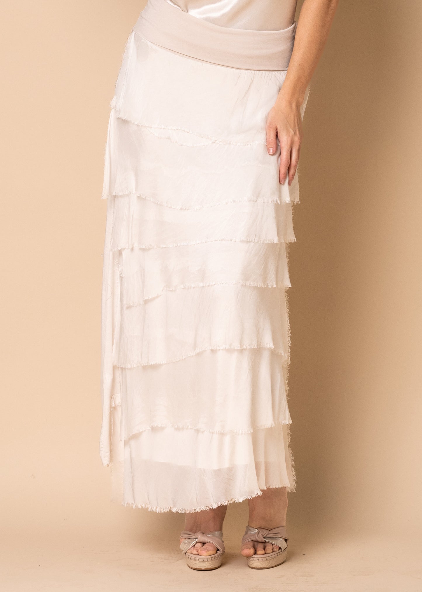 Fifi Silk Skirt in Latte