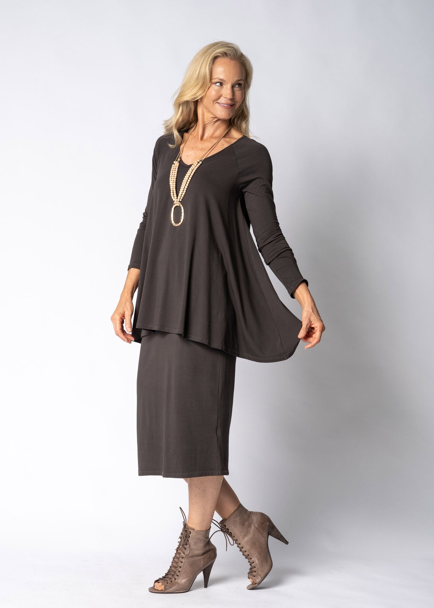 Emerie Dress in Chocolate Truffle