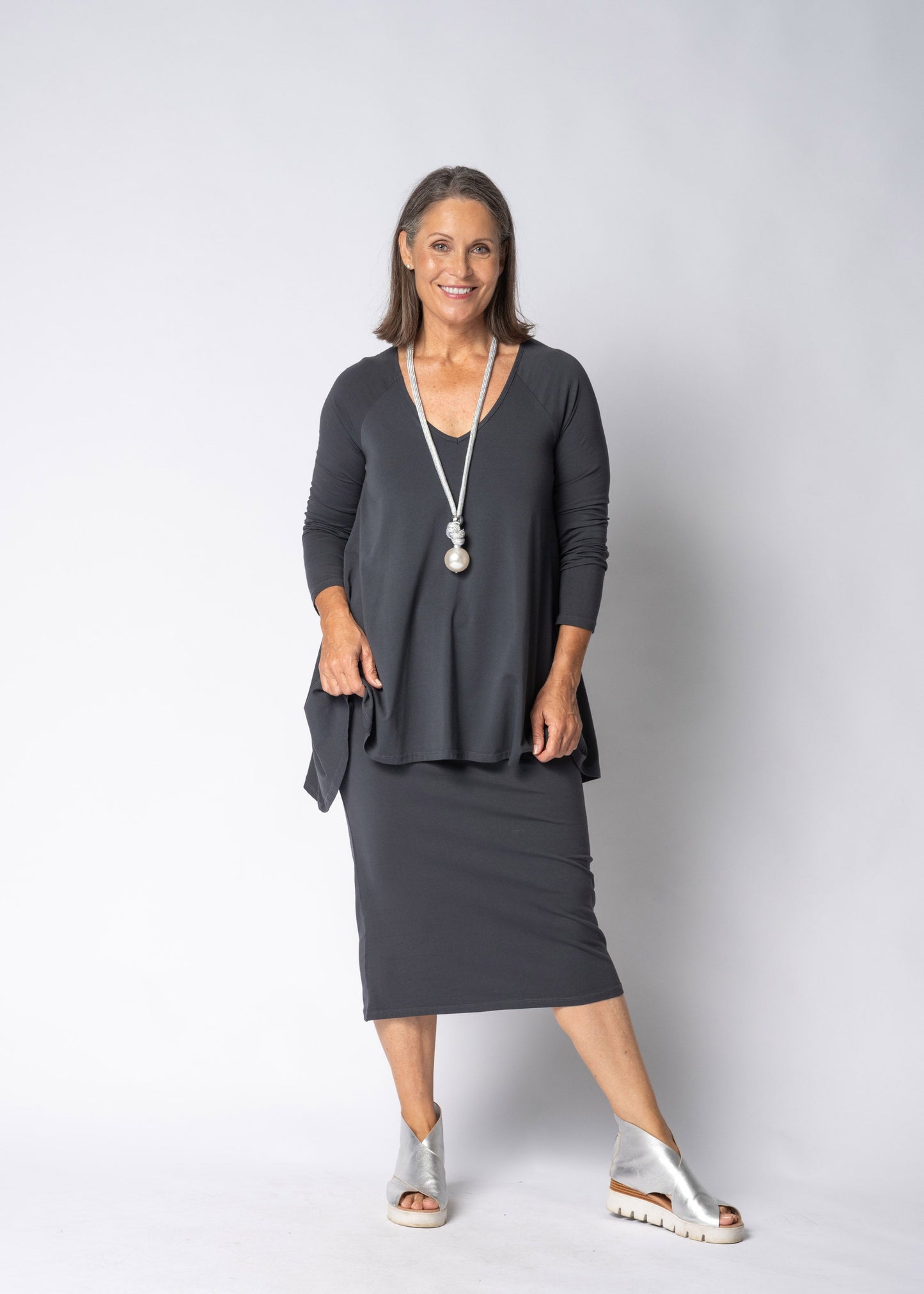 Emerie Dress in Granite