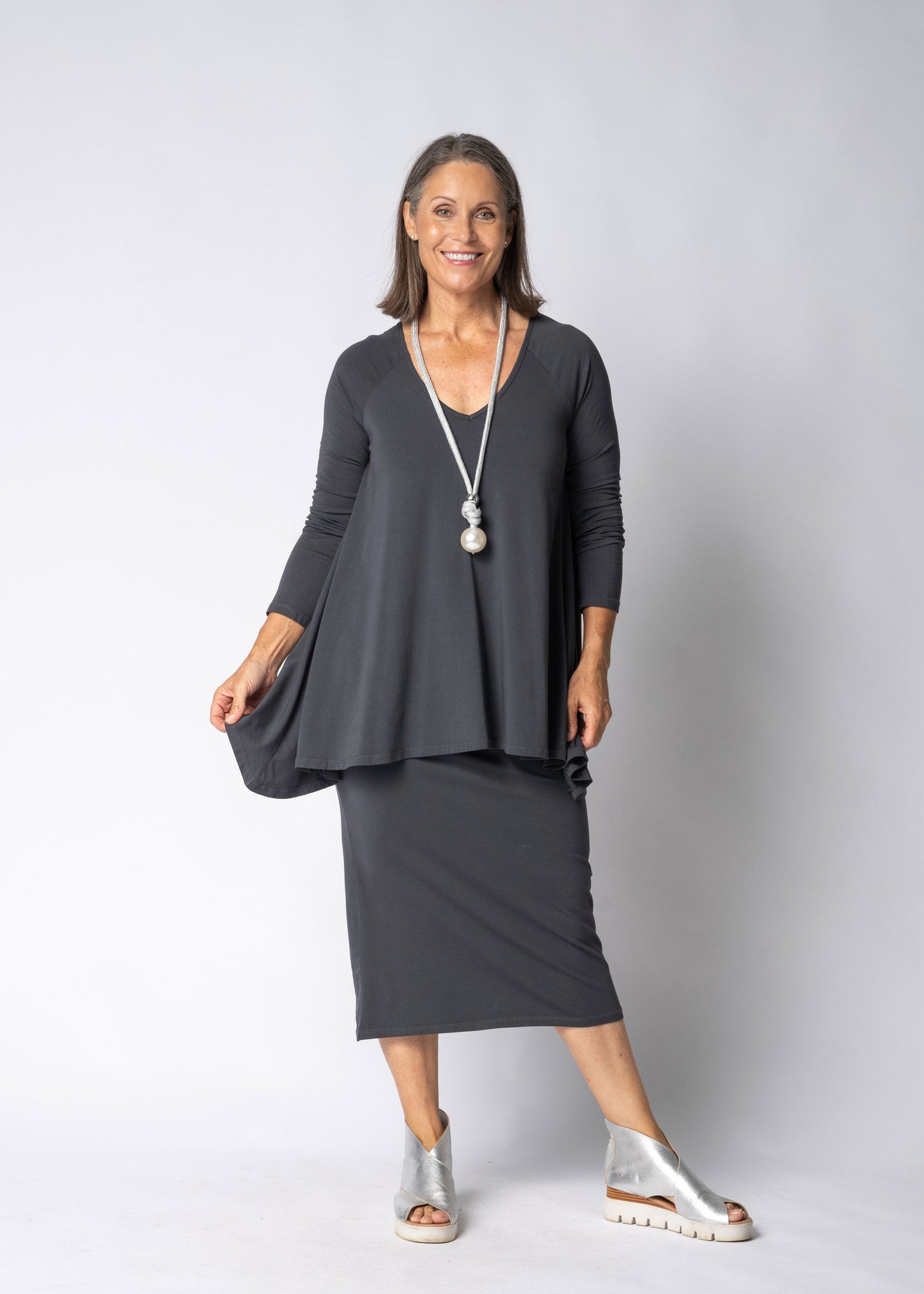 Emerie Dress in Granite