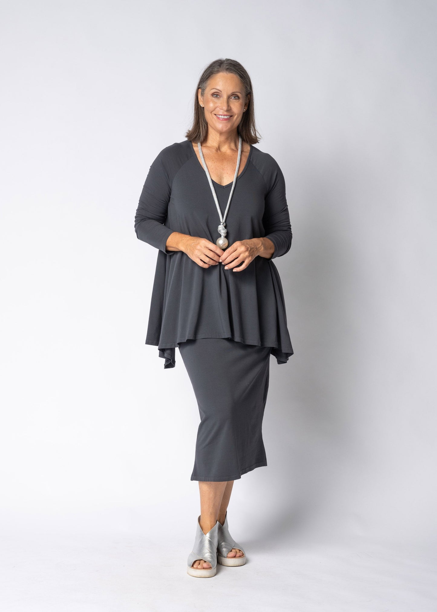 Emerie Dress in Granite