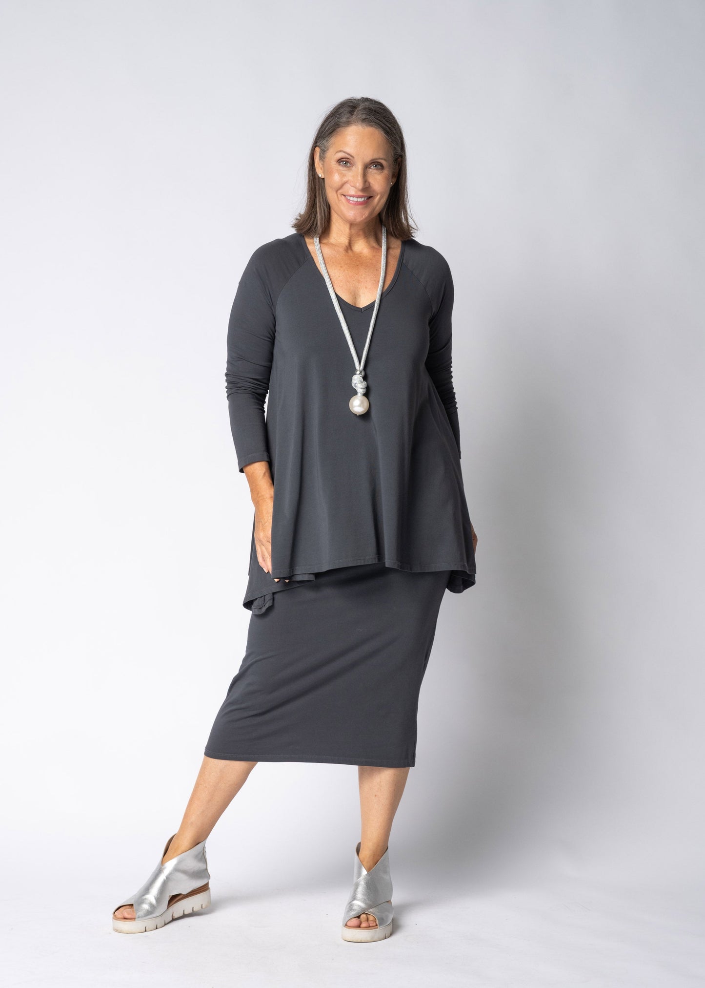 Emerie Dress in Granite