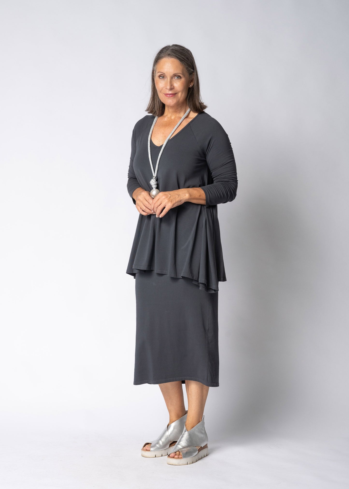 Emerie Dress in Granite