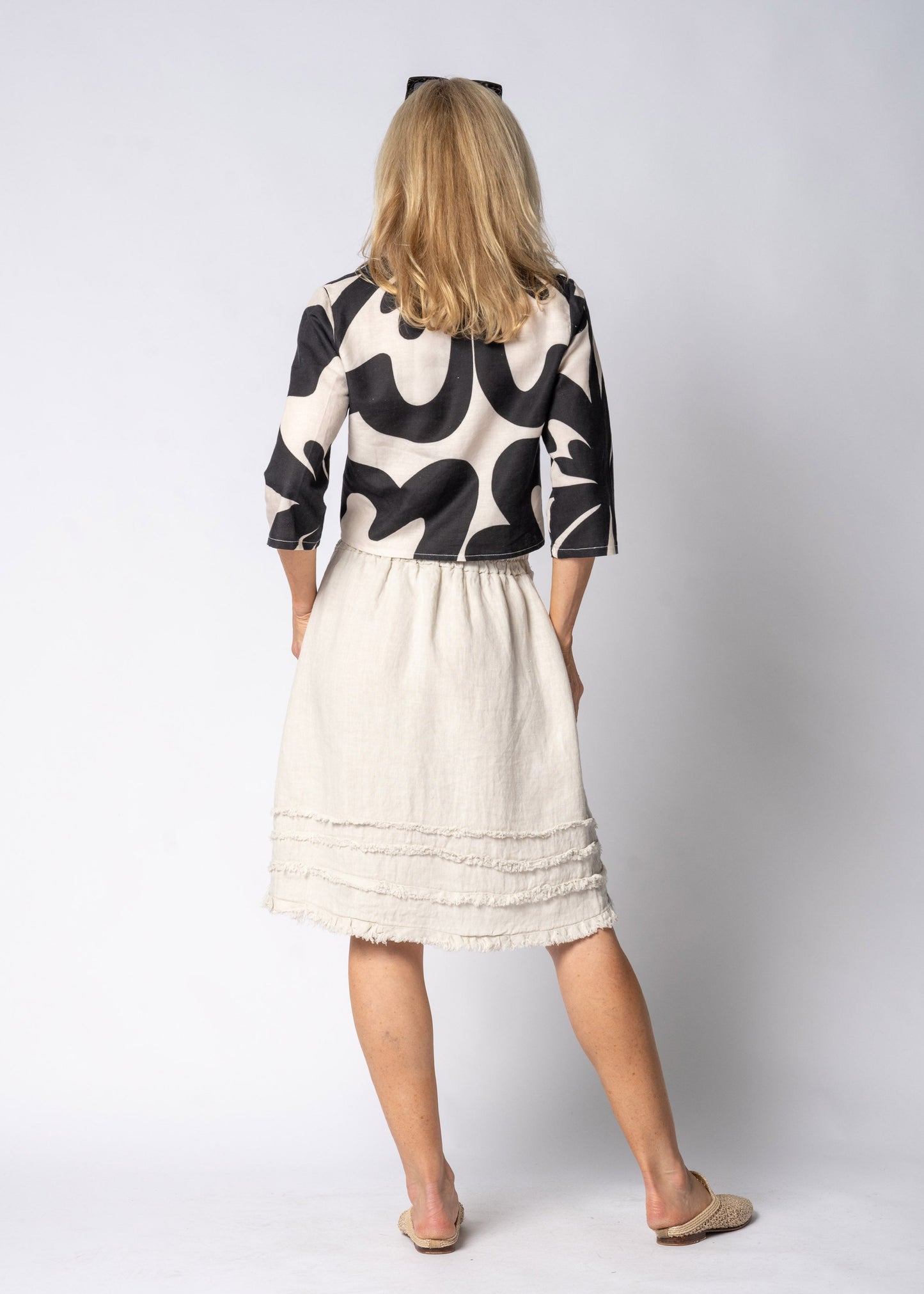 Aven Linen Skirt in Latte