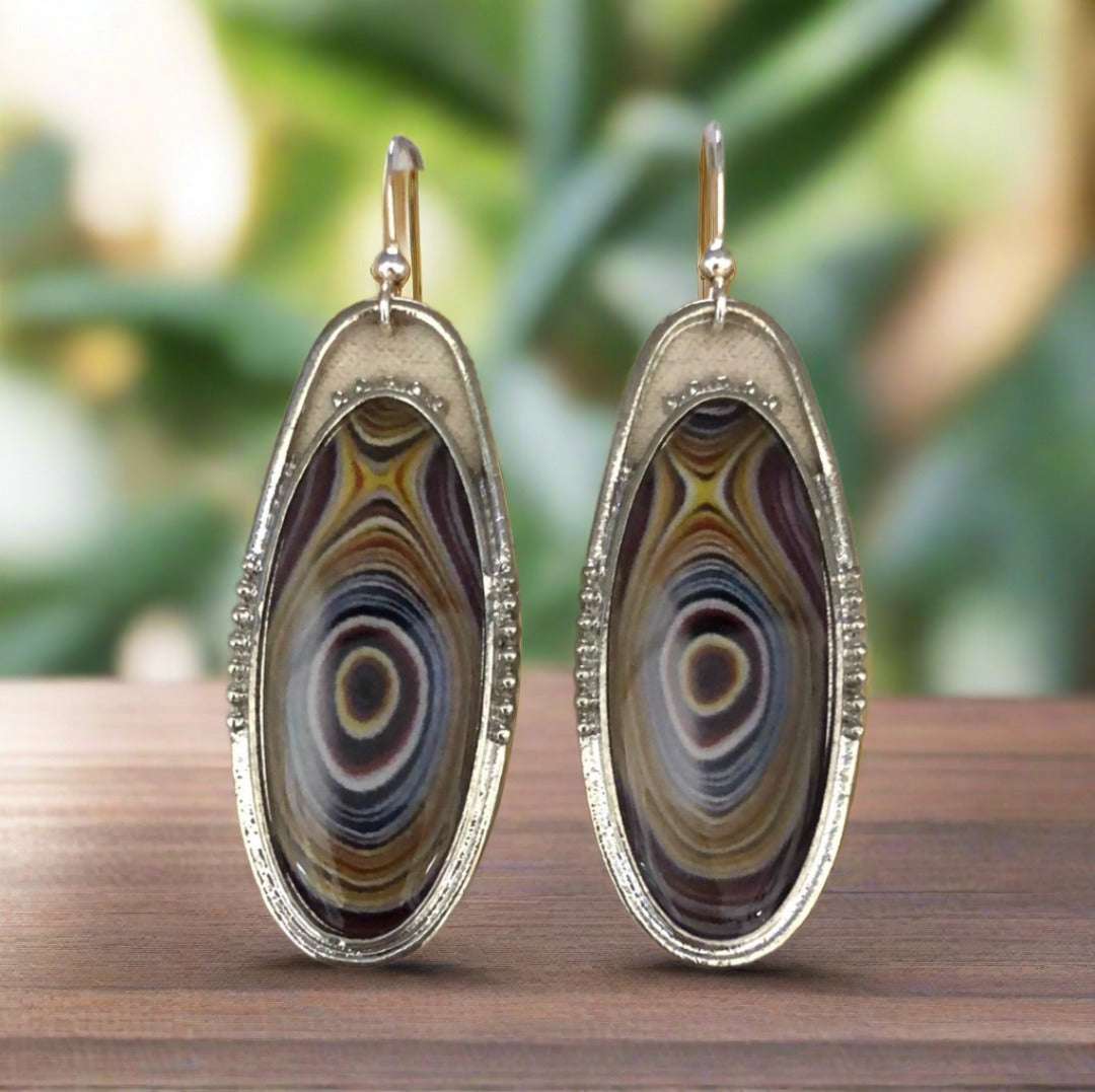 Enamel Swirl Oval Earrings - Cheeky Goddess