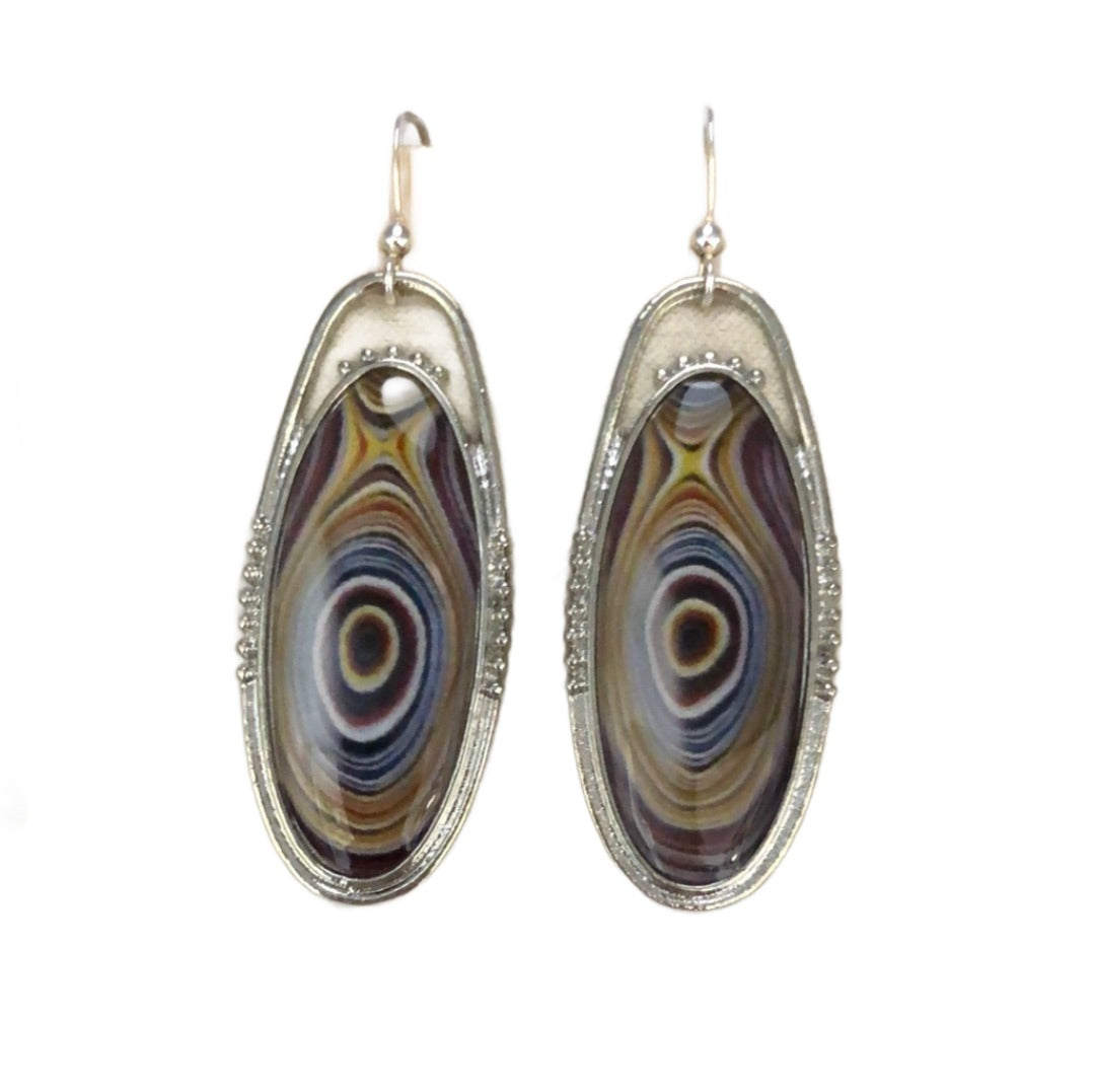 Enamel Swirl Oval Earrings - Cheeky Goddess