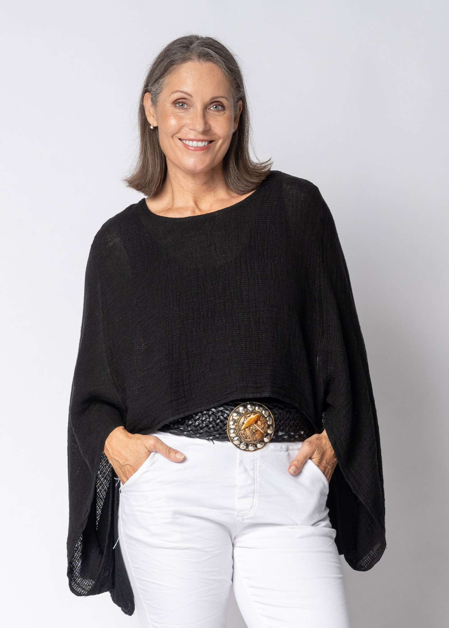 Valetta Linen Top in Onyx