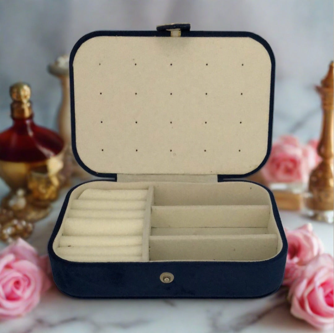 Velvet Jewellery Box - Plain - Red - For Dresser or Travel - Cheeky Goddess