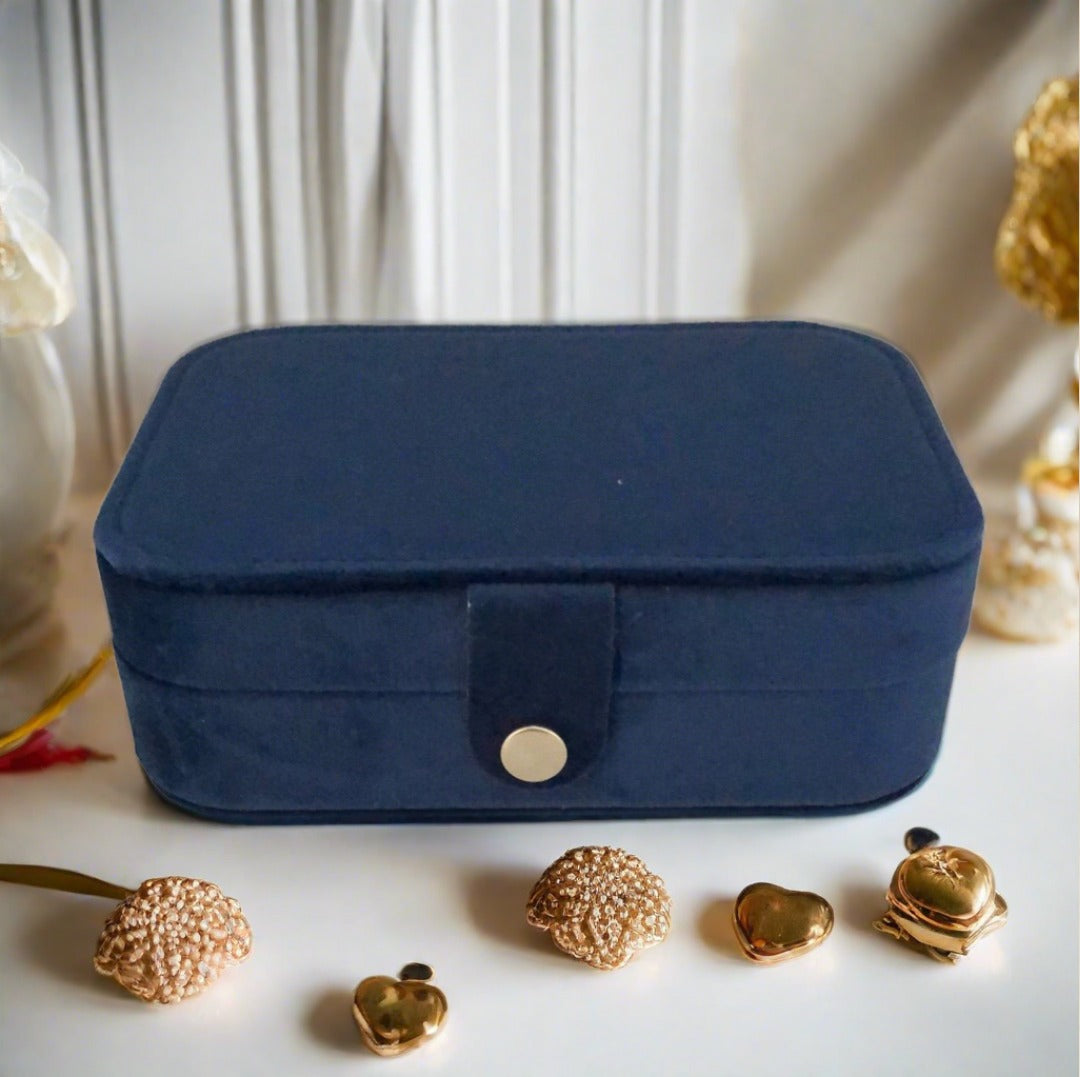 Velvet Jewellery Box - Plain - Red - For Dresser or Travel - Cheeky Goddess