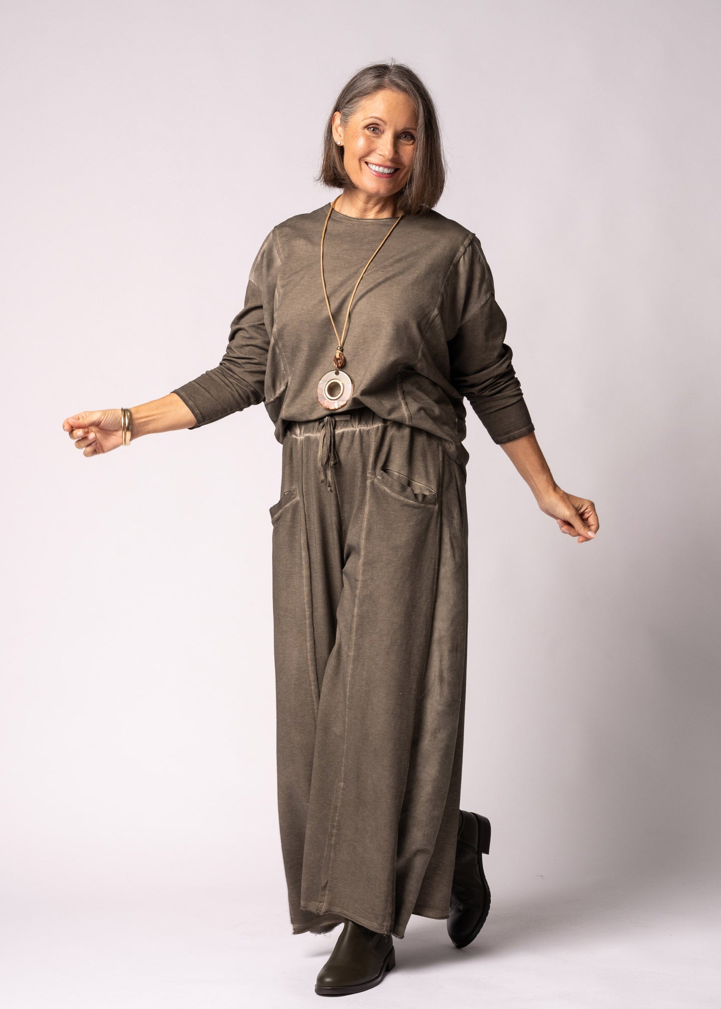 Verona Top in Moss Green