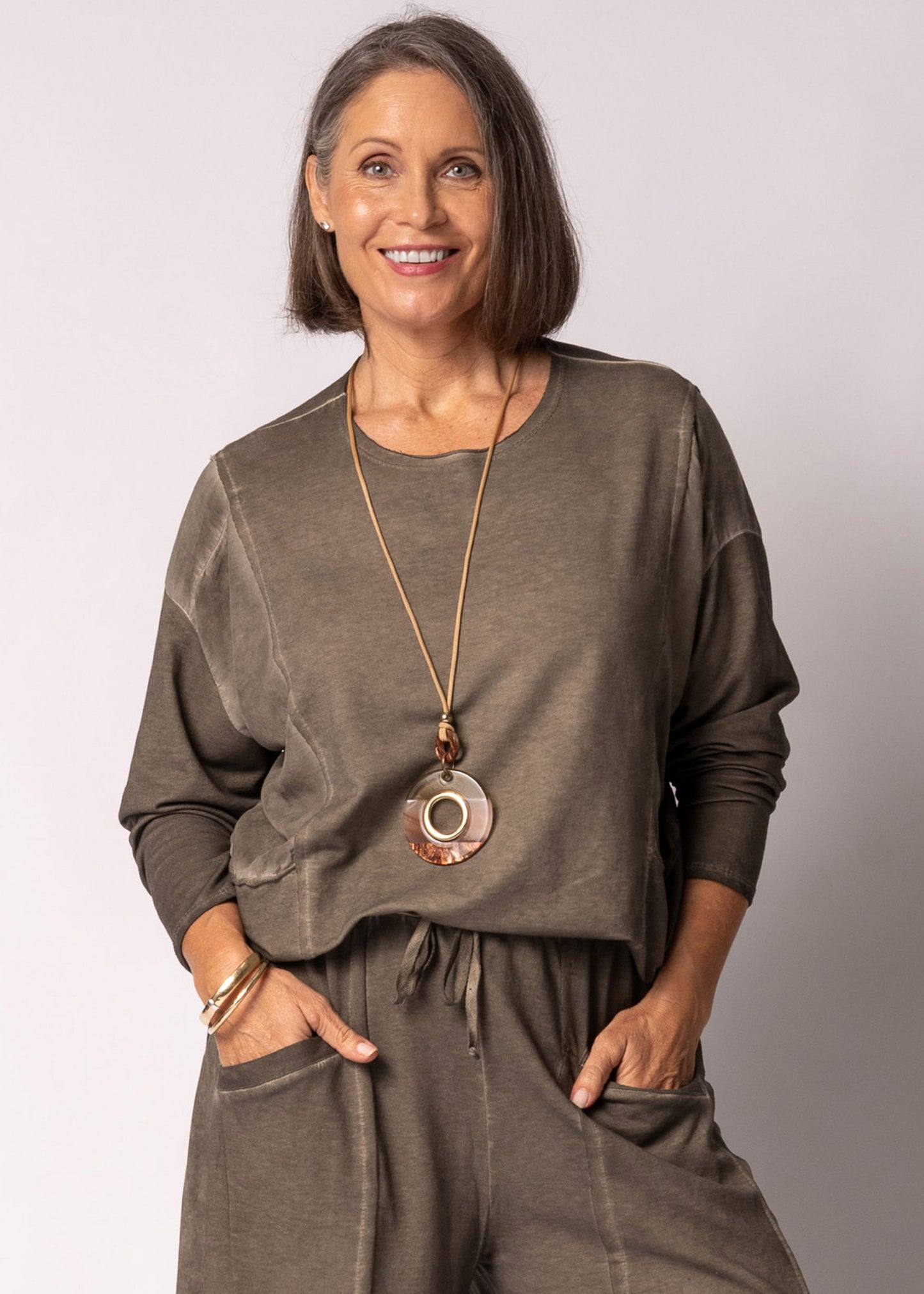 Verona Top in Moss Green