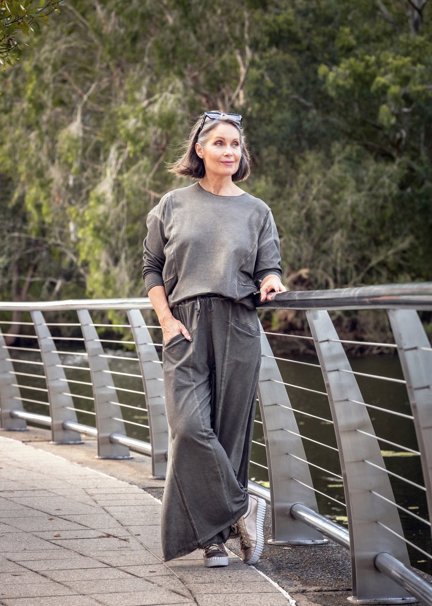 Verona Top in Moss Green