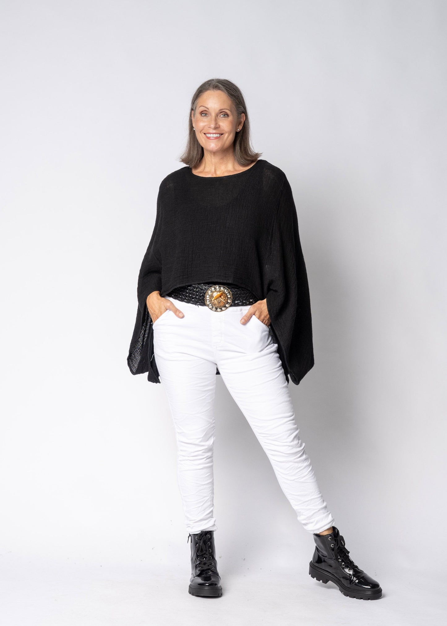 Valetta Linen Top in Onyx