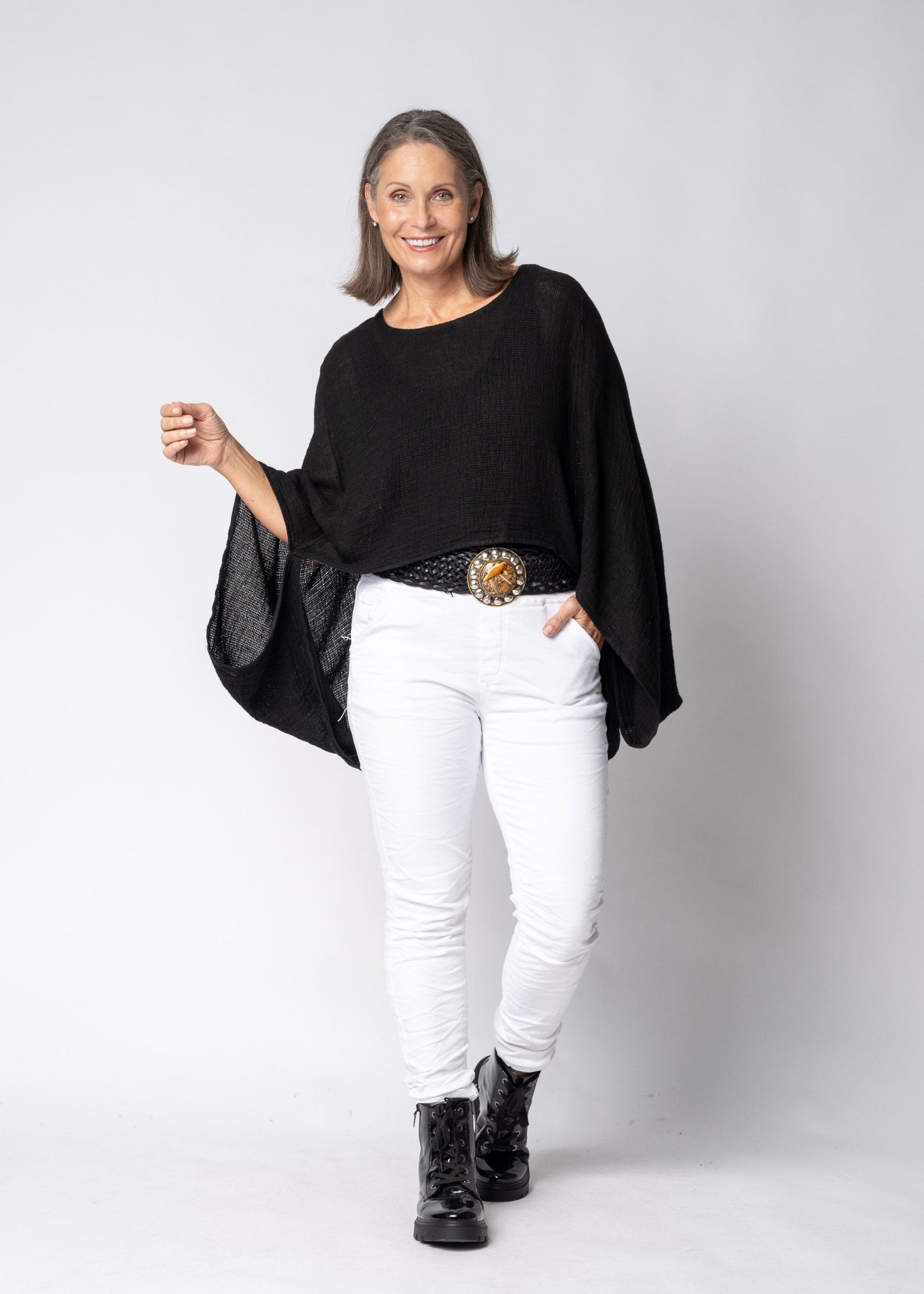 Valetta Linen Top in Onyx