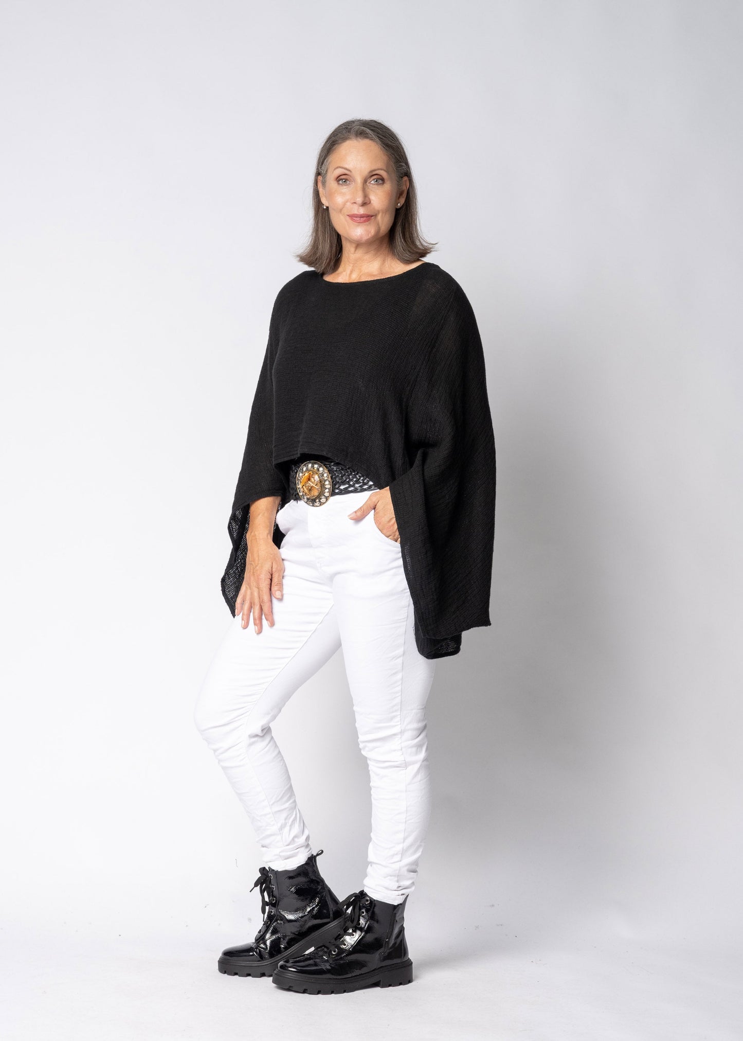 Valetta Linen Top in Onyx