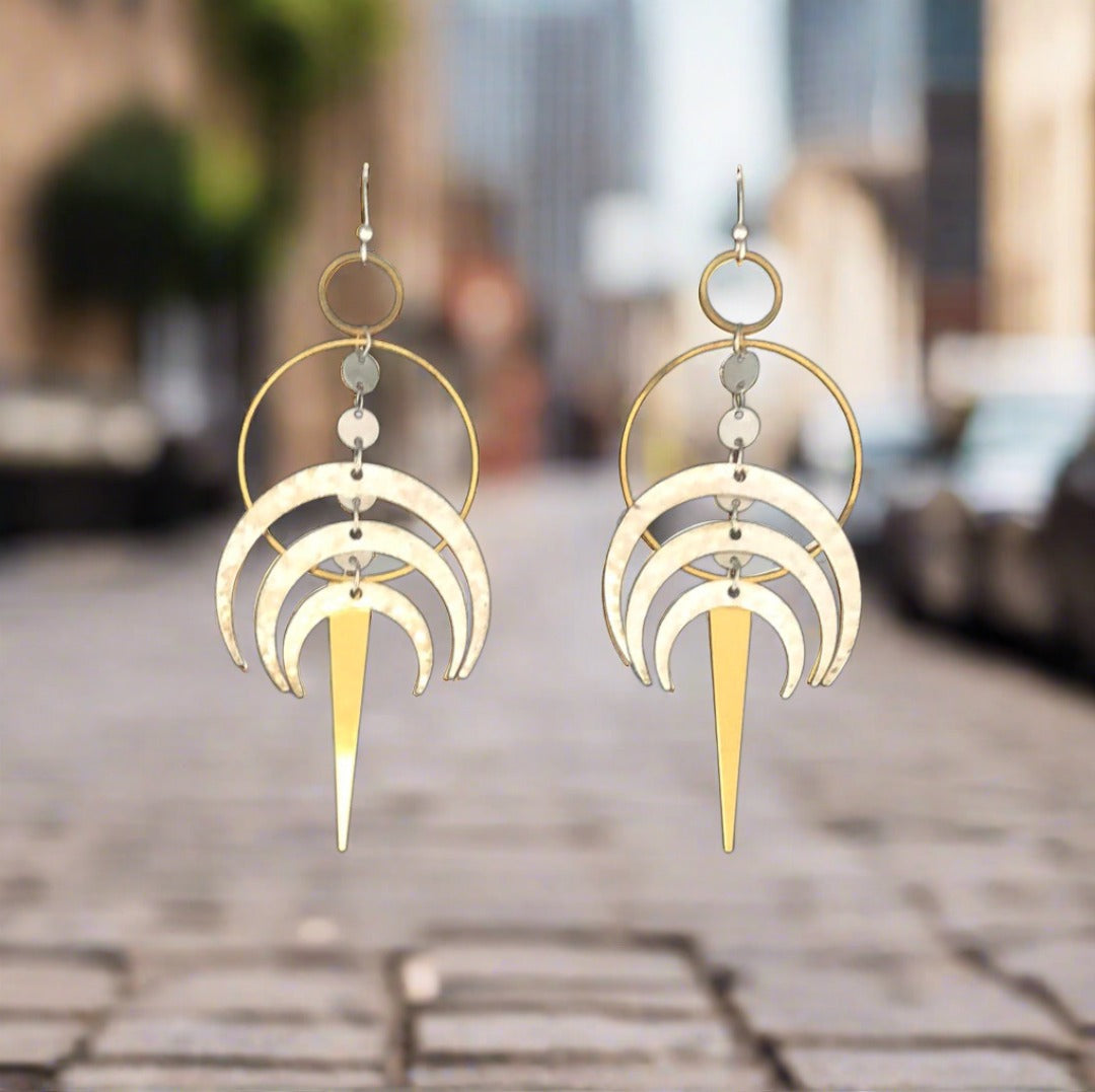 Egyption Style Drop Earrings with Gold Accents - Cheeky Goddess